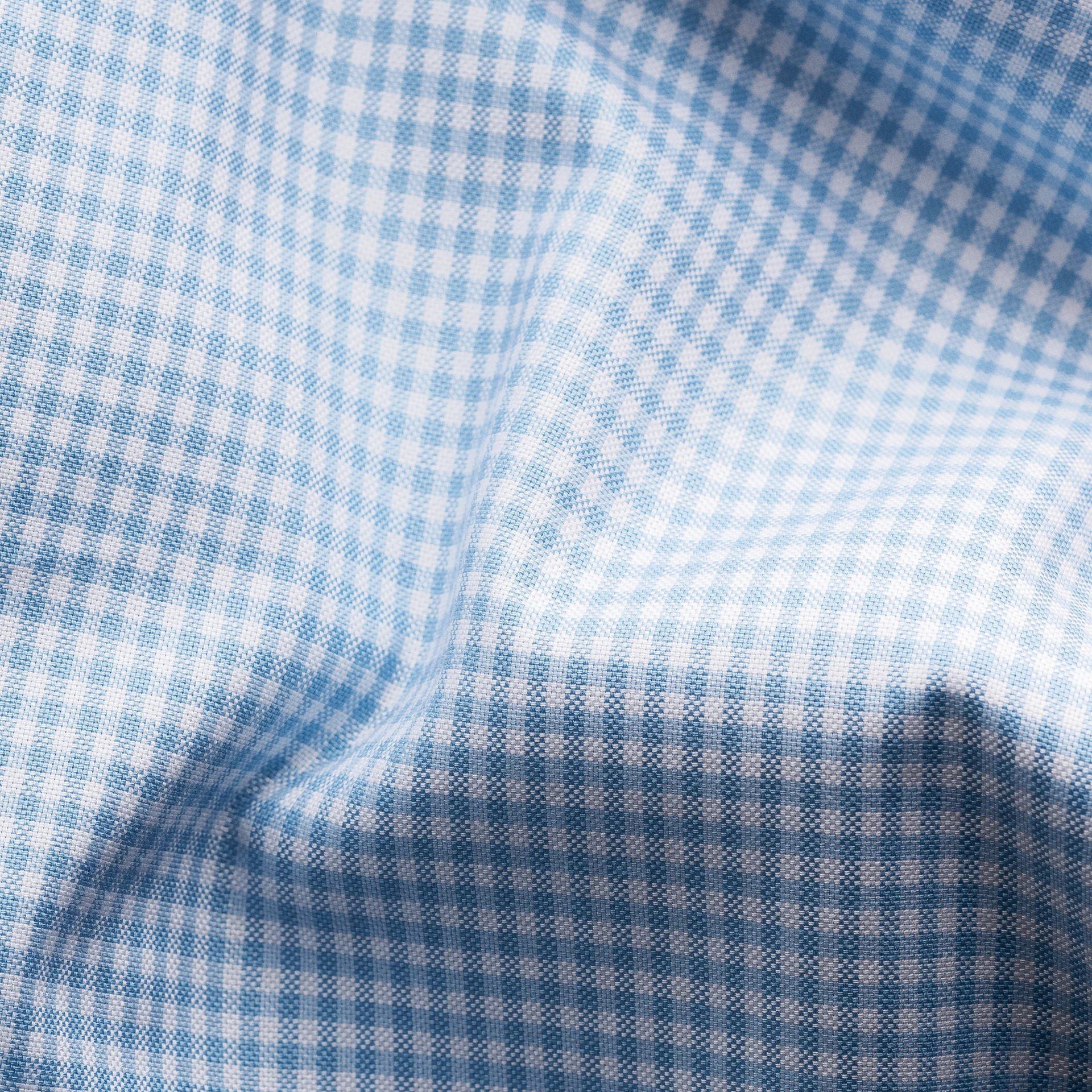 Light Blue Check Signature Oxford Contemporary Fit Shirt - ETON - Image 3