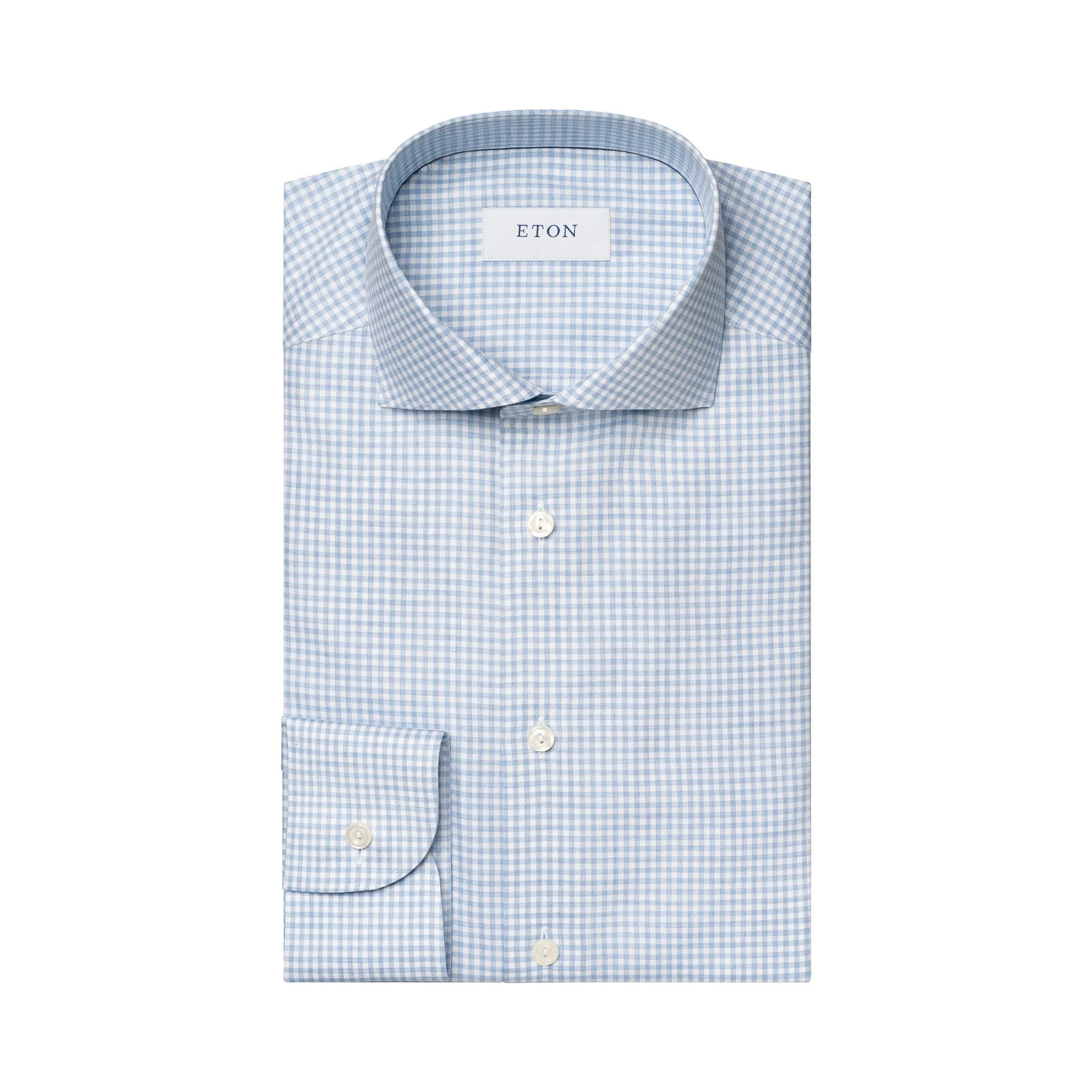 Light Blue Check Signature Oxford Slim Fit Shirt - ETON