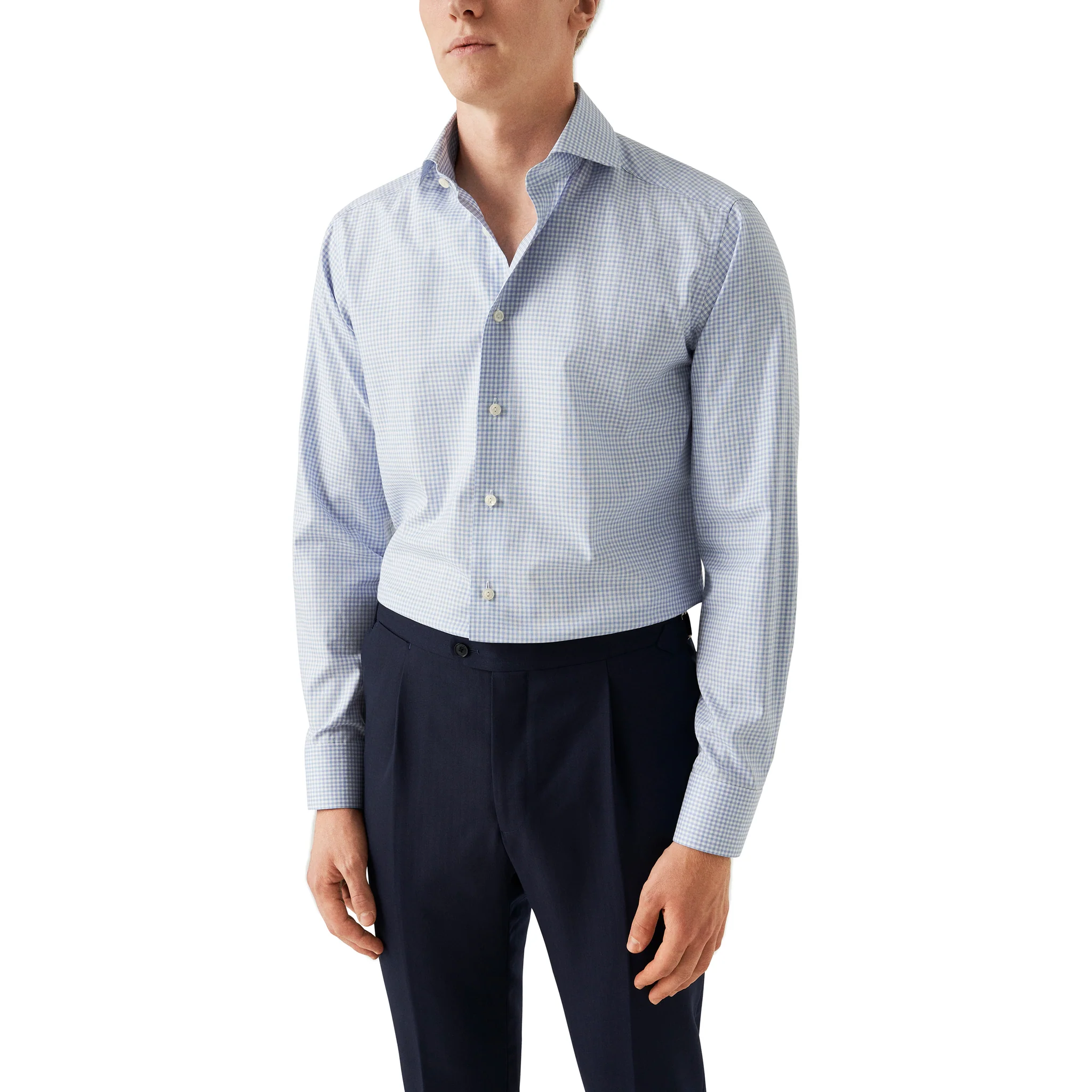 Light Blue Check Signature Oxford Slim Fit Shirt - ETON - Image 4