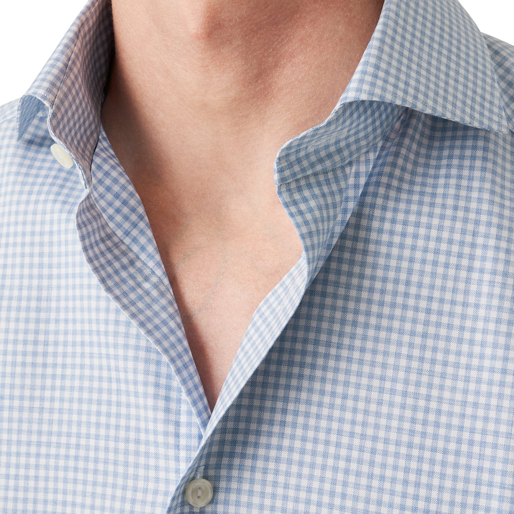 Light Blue Check Signature Oxford Slim Fit Shirt - ETON - Image 5