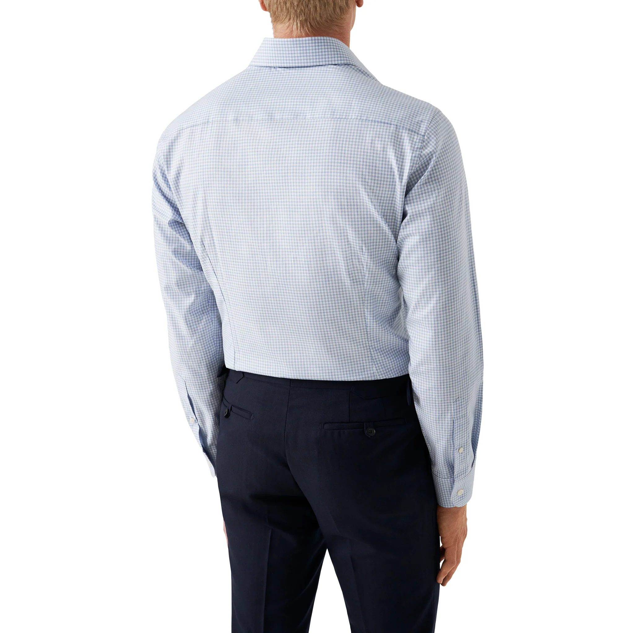 Light Blue Check Signature Oxford Slim Fit Shirt - ETON - Image 6