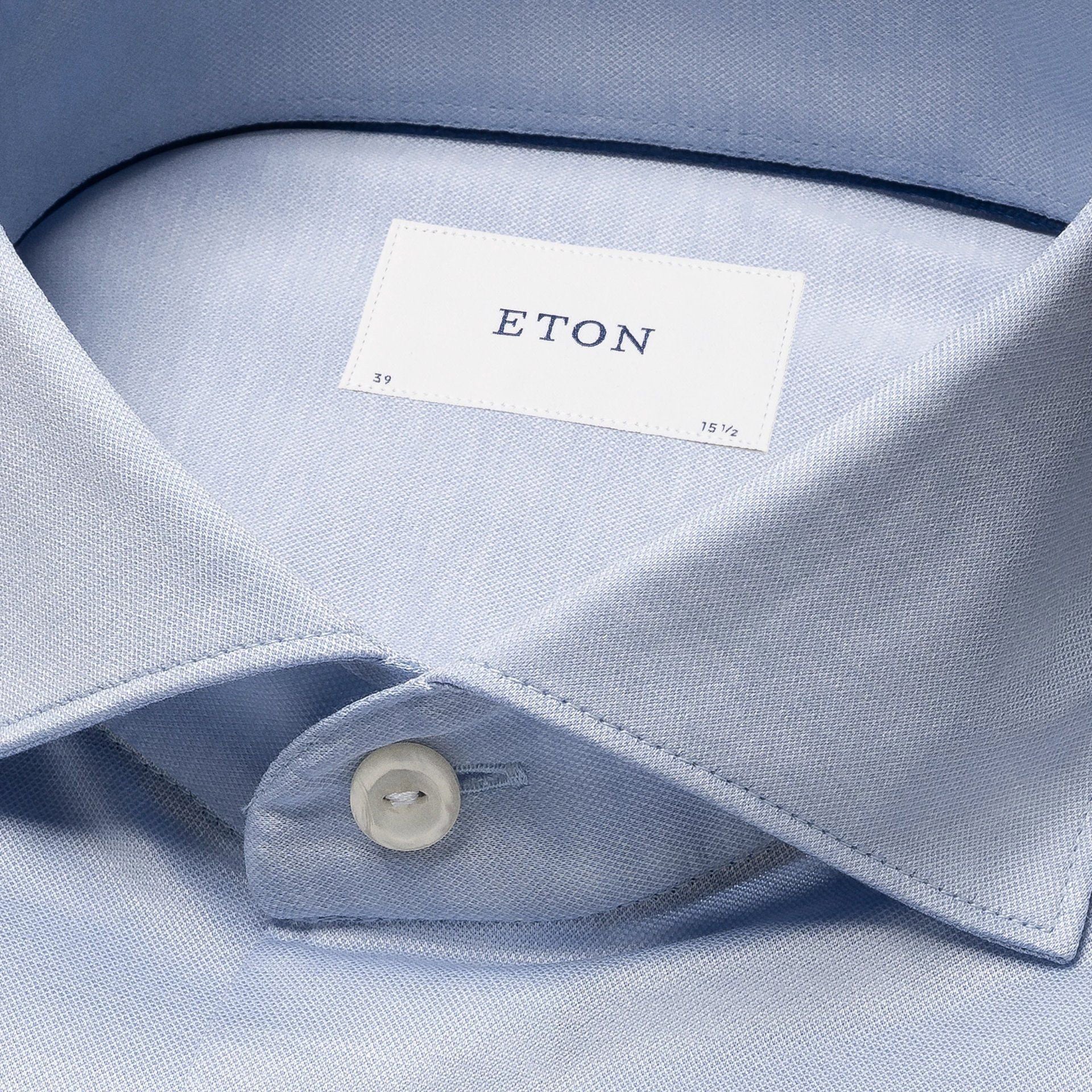 Light Blue Filo Di Scozia Oxford Slim Fit Shirt - ETON - Image 3