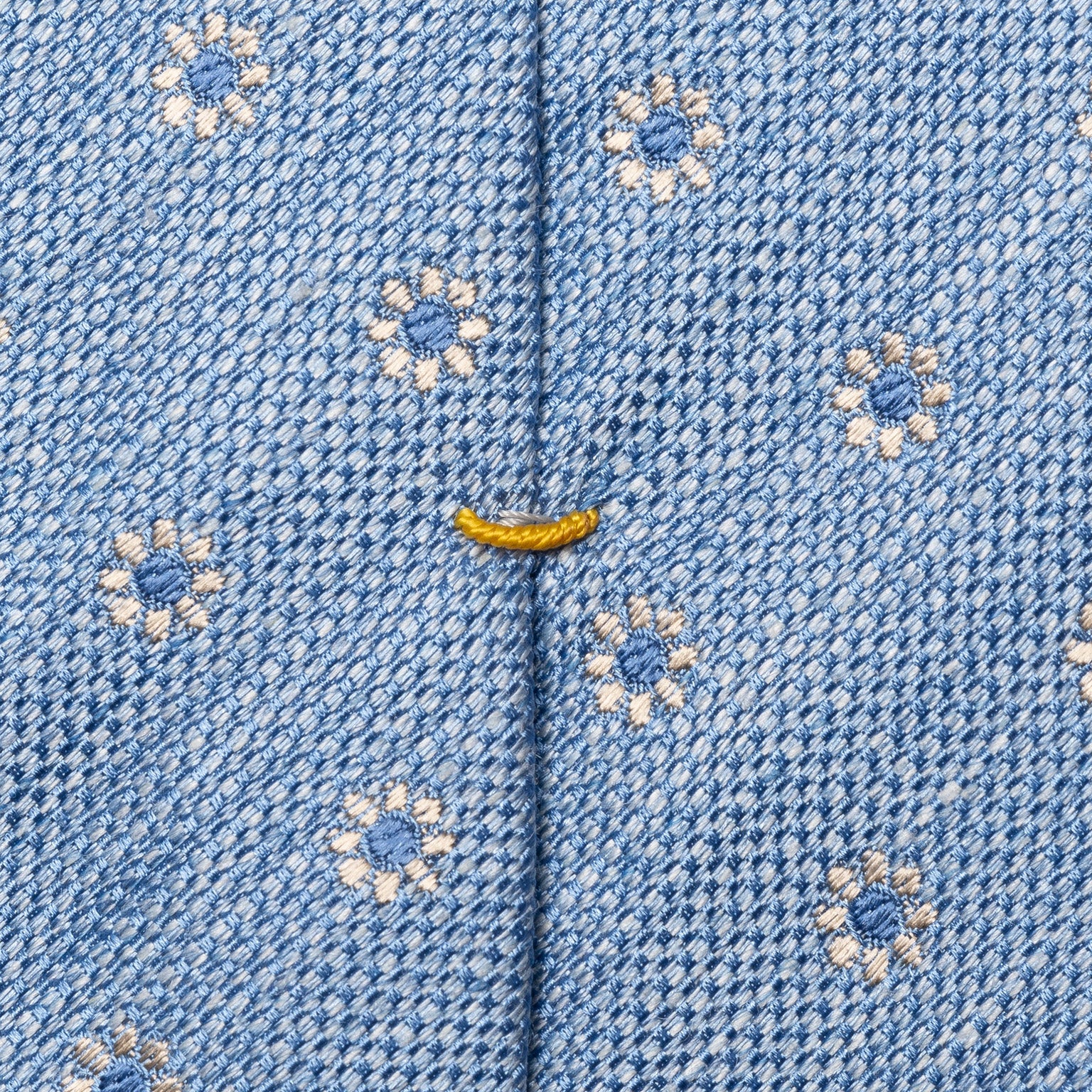 Light Blue Floral Woven Silk-Linen Tie - ETON - Image 4