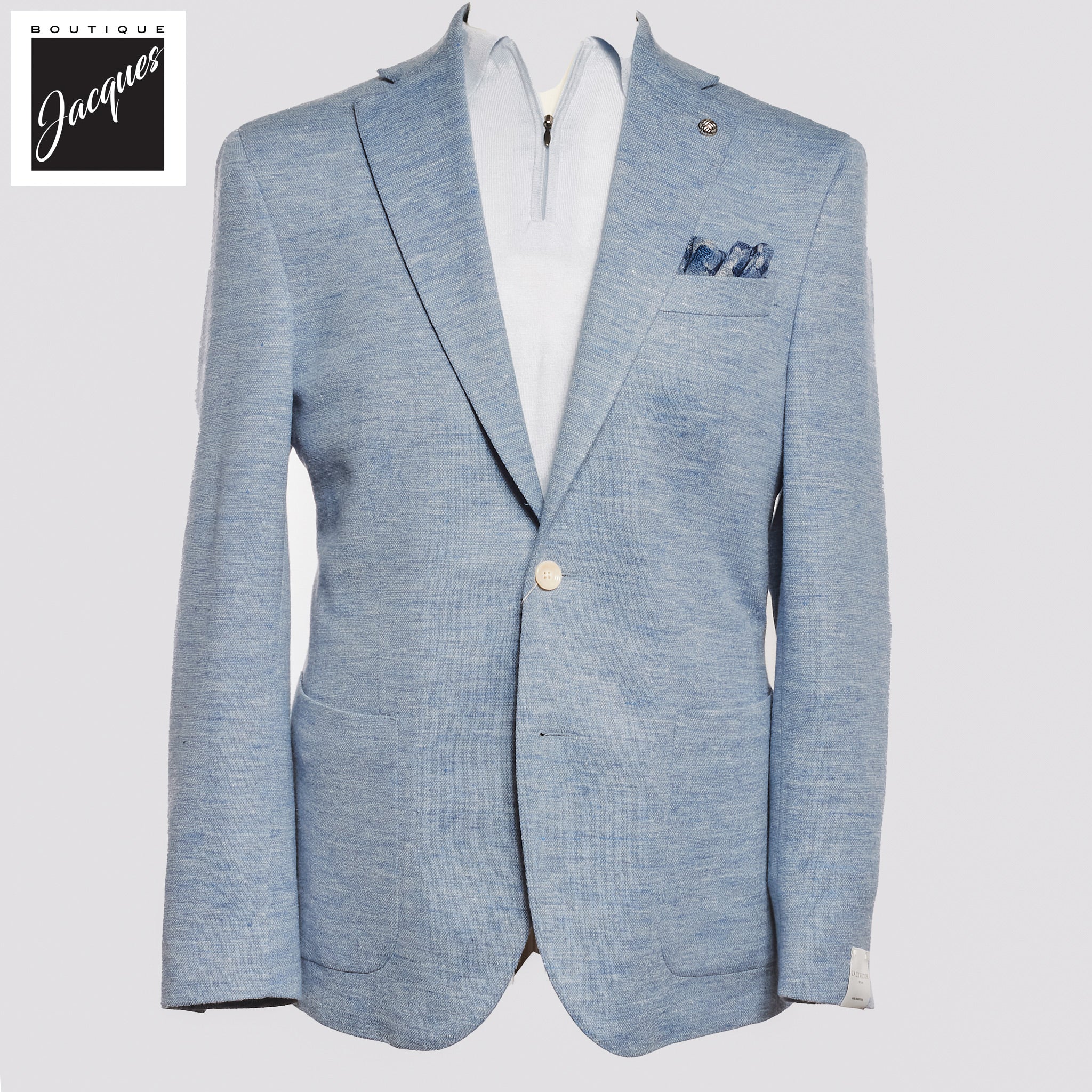 Light Blue Hartford Loro Piana Contemporary Fit Sport Jacket - Jack Victor