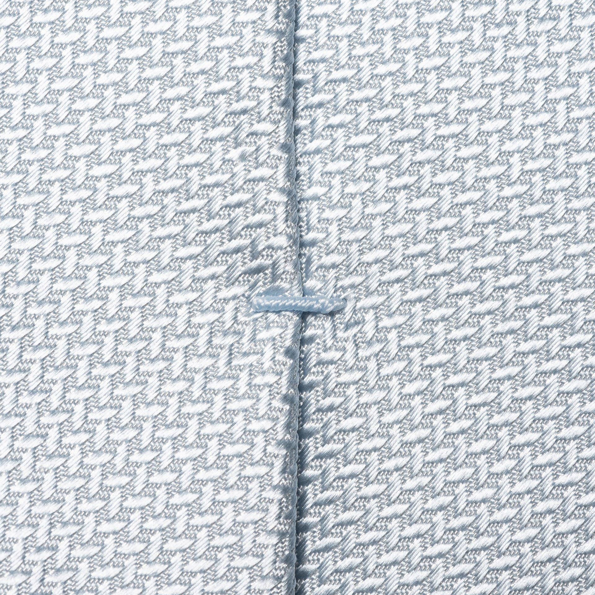 Light Blue Herringbone Woven Silk Tie - ETON - Image 5