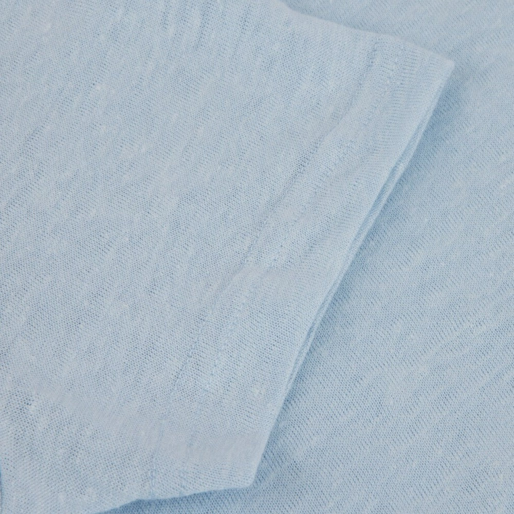 Light Blue Linen Crew Neck T-Shirt - Stenströms - Image 4
