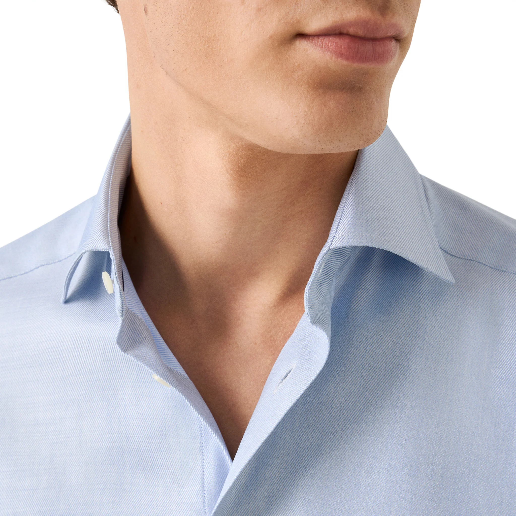 Light Blue Mélange Cotton-Tencel Lyocell Slim Fit Shirt - ETON - Image 5