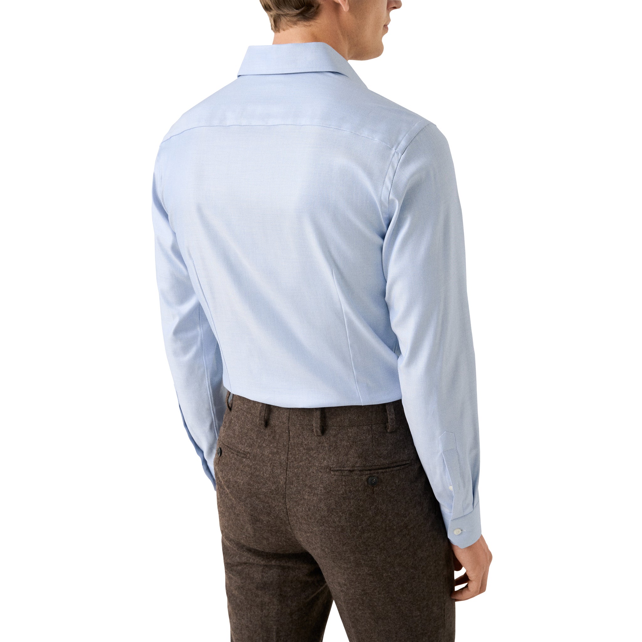 Light Blue Mélange Cotton-Tencel Lyocell Slim Fit Shirt - ETON - Image 6