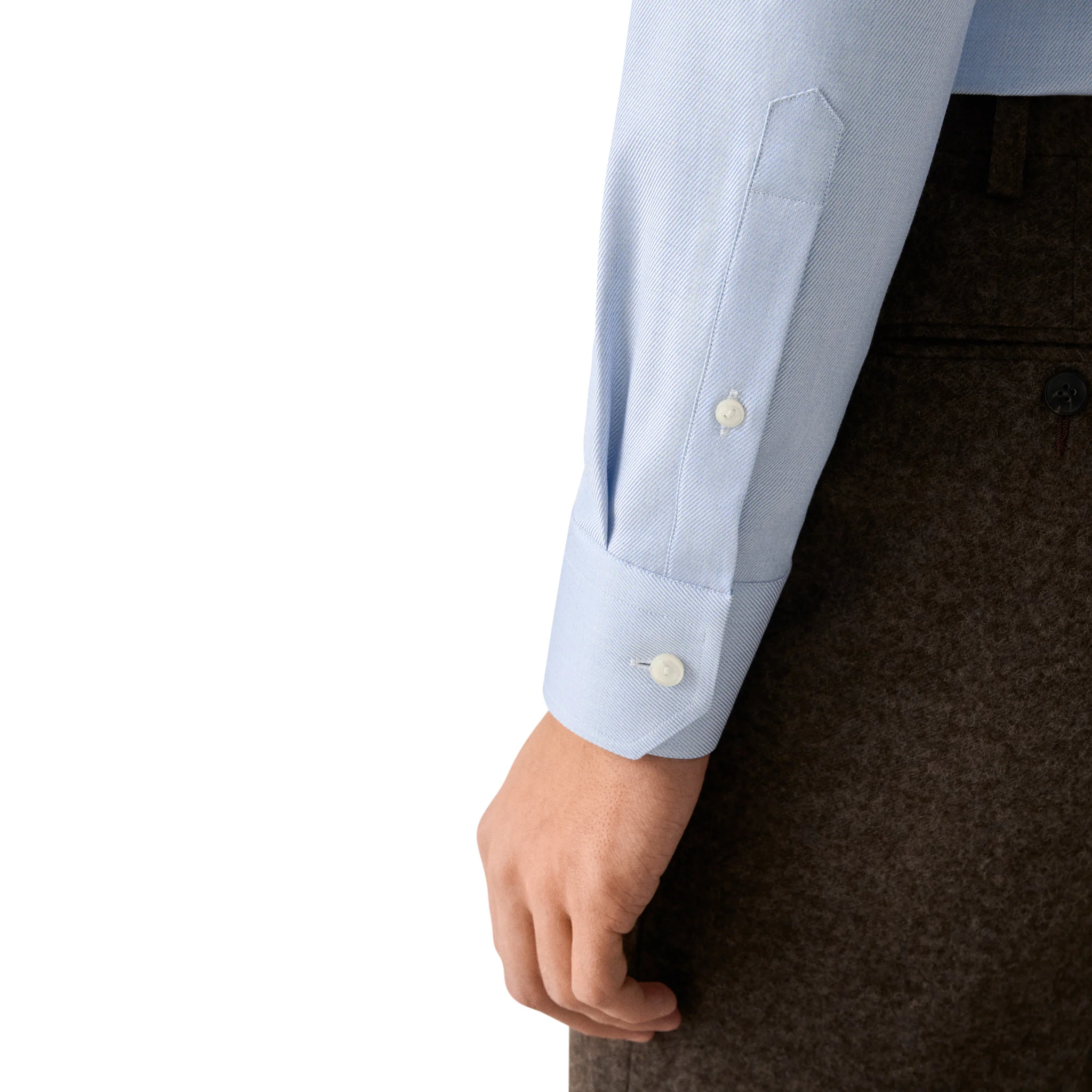 Light Blue Mélange Cotton-Tencel Lyocell Slim Fit Shirt - ETON - Image 7
