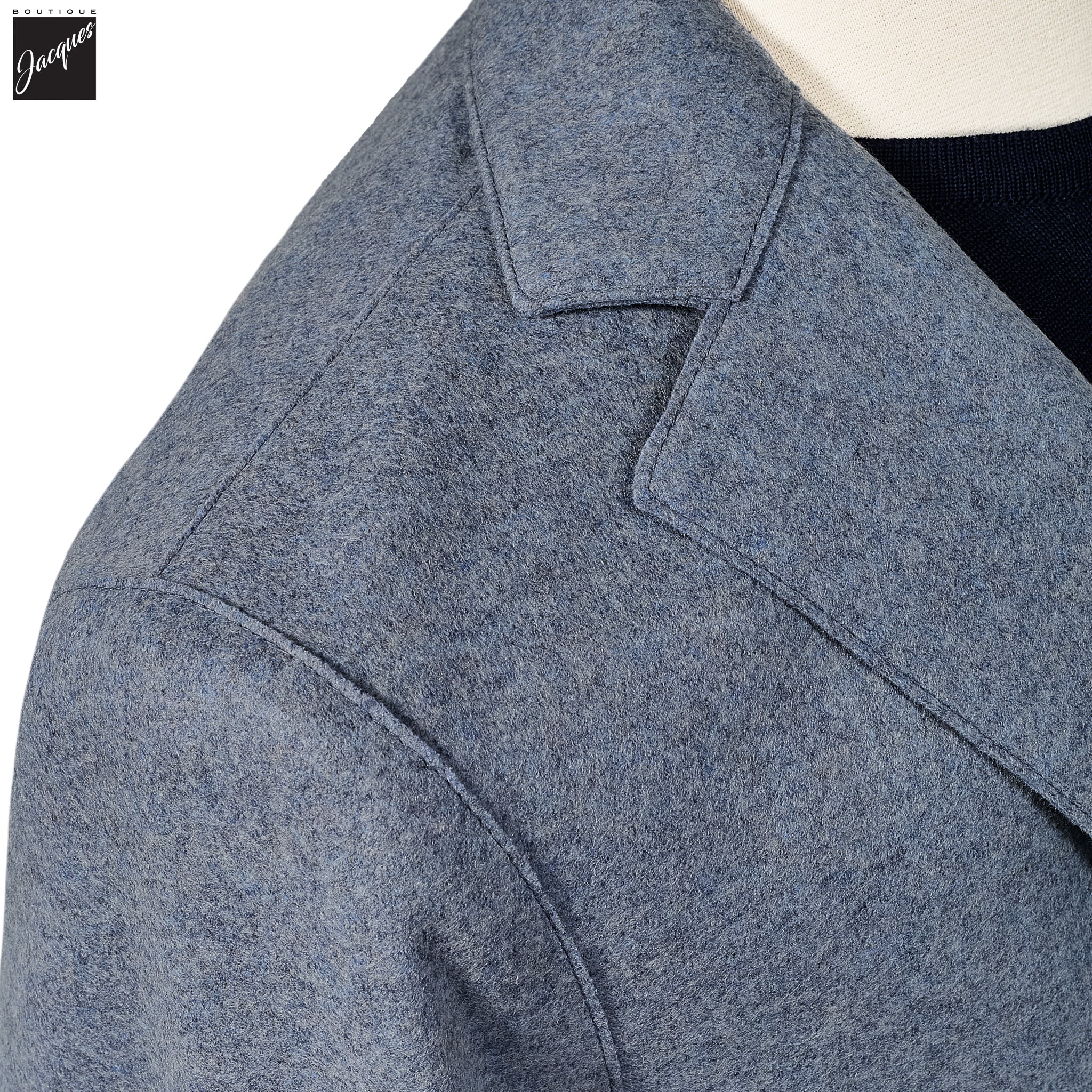 Light Blue Mélange Wool-Blend Contemporary Fit Sport Jacket - ELEVENTY - Image 3