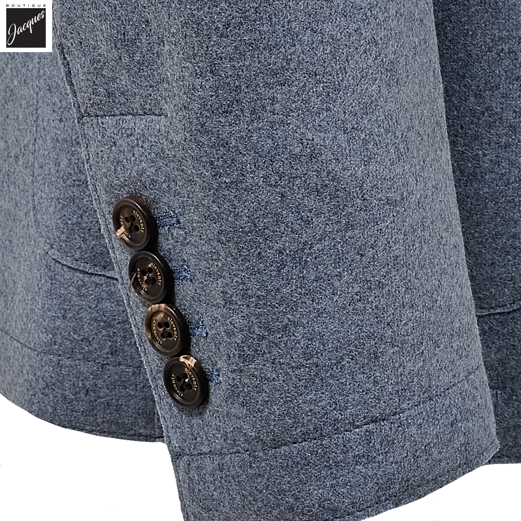 Light Blue Mélange Wool-Blend Contemporary Fit Sport Jacket - ELEVENTY - Image 5