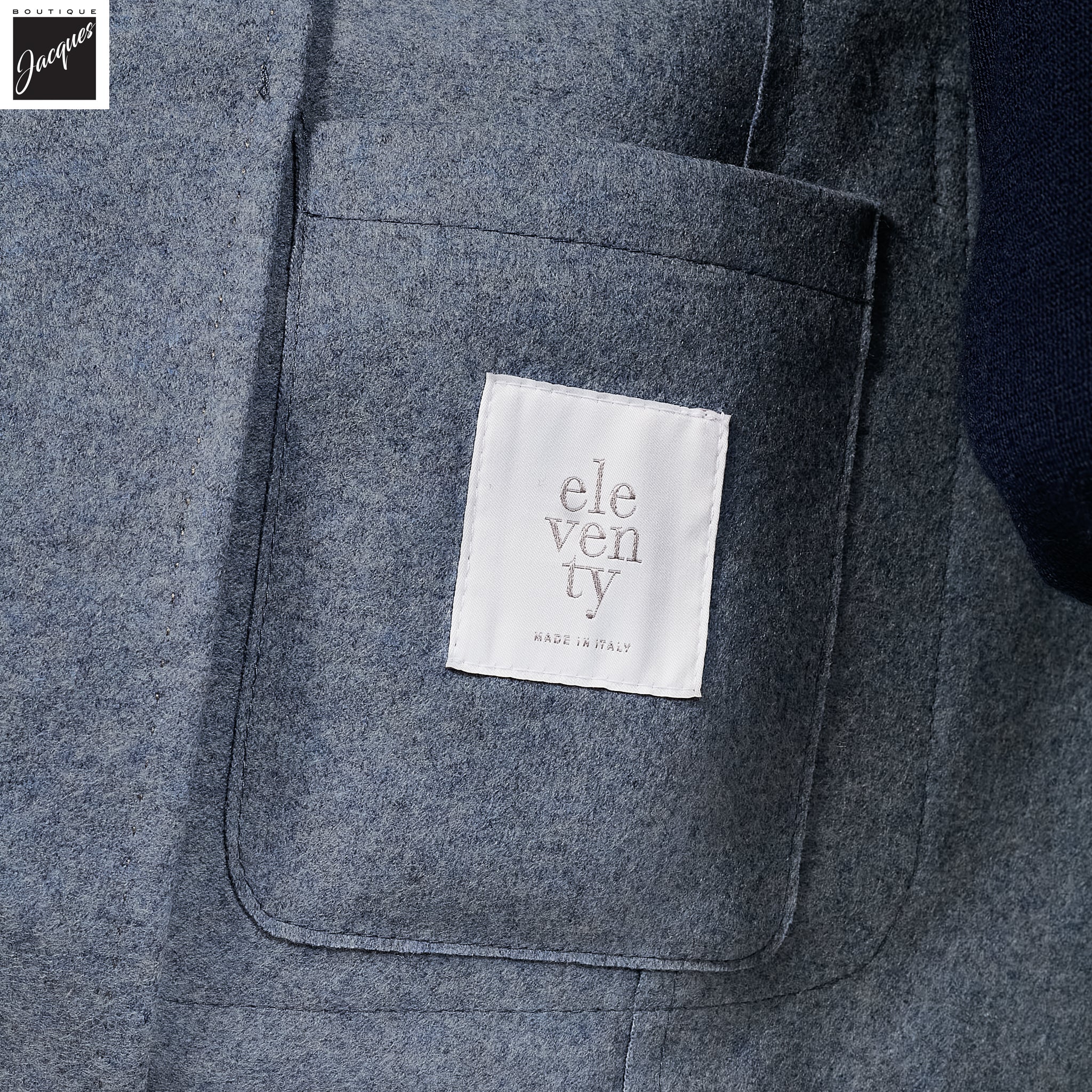 Light Blue Mélange Wool-Blend Contemporary Fit Sport Jacket - ELEVENTY - Image 6