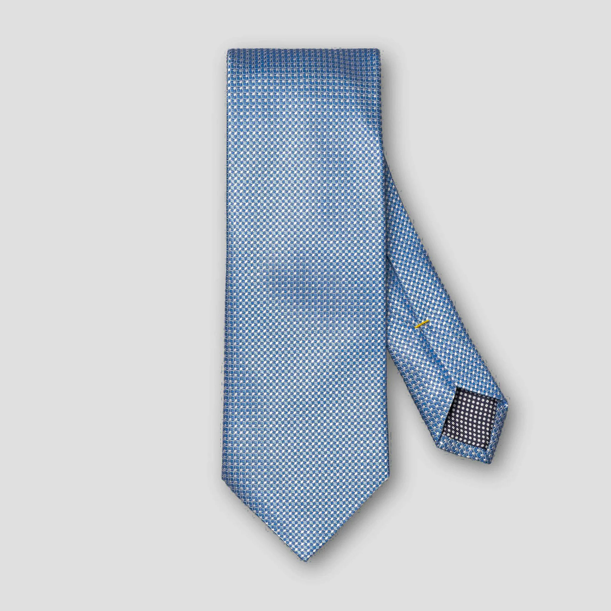 Light Blue Micro Pattern Woven Silk Tie - ETON - Image 2