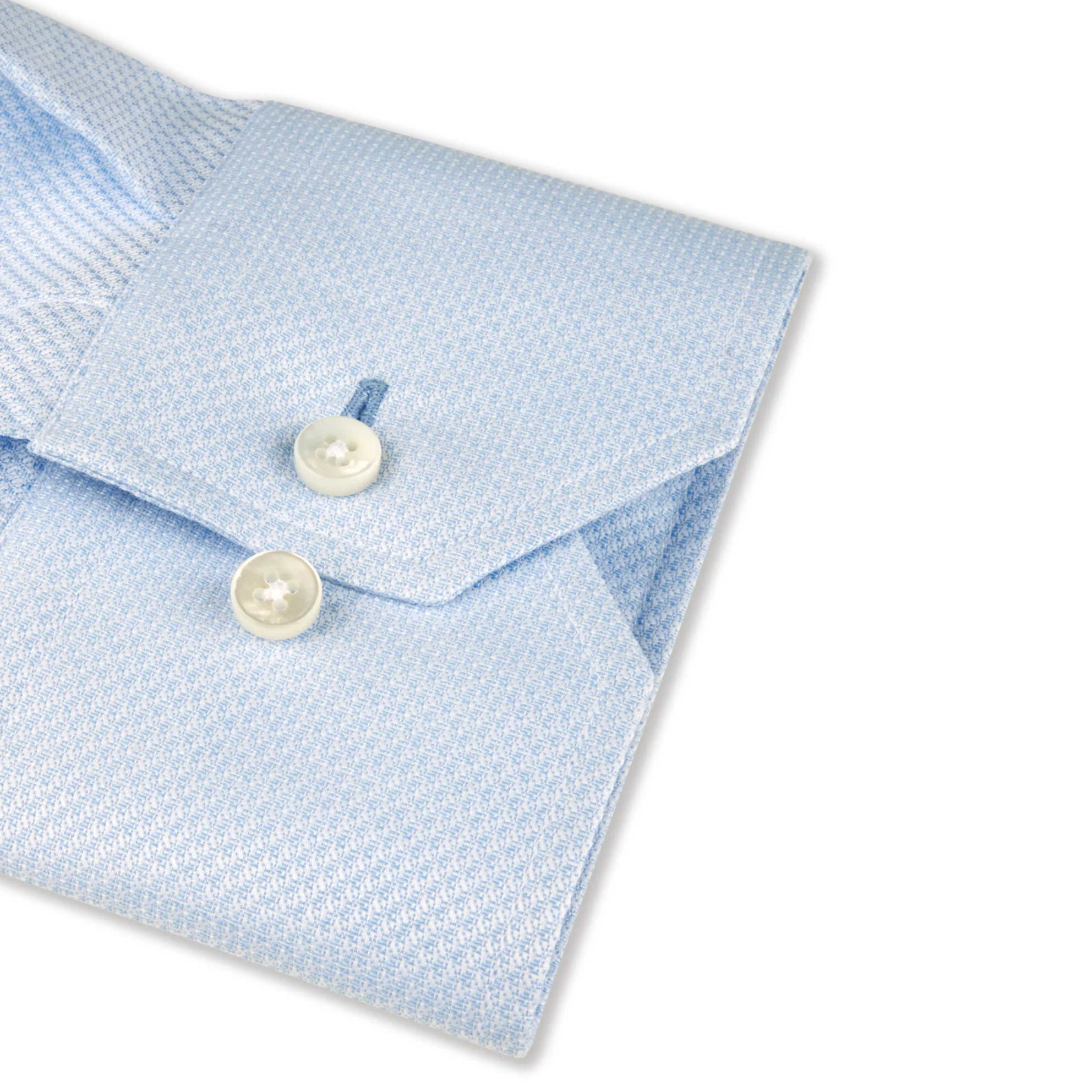 Light Blue Micro Patterned Twill Comfort Fit Shirt - Stenströms - Image 3