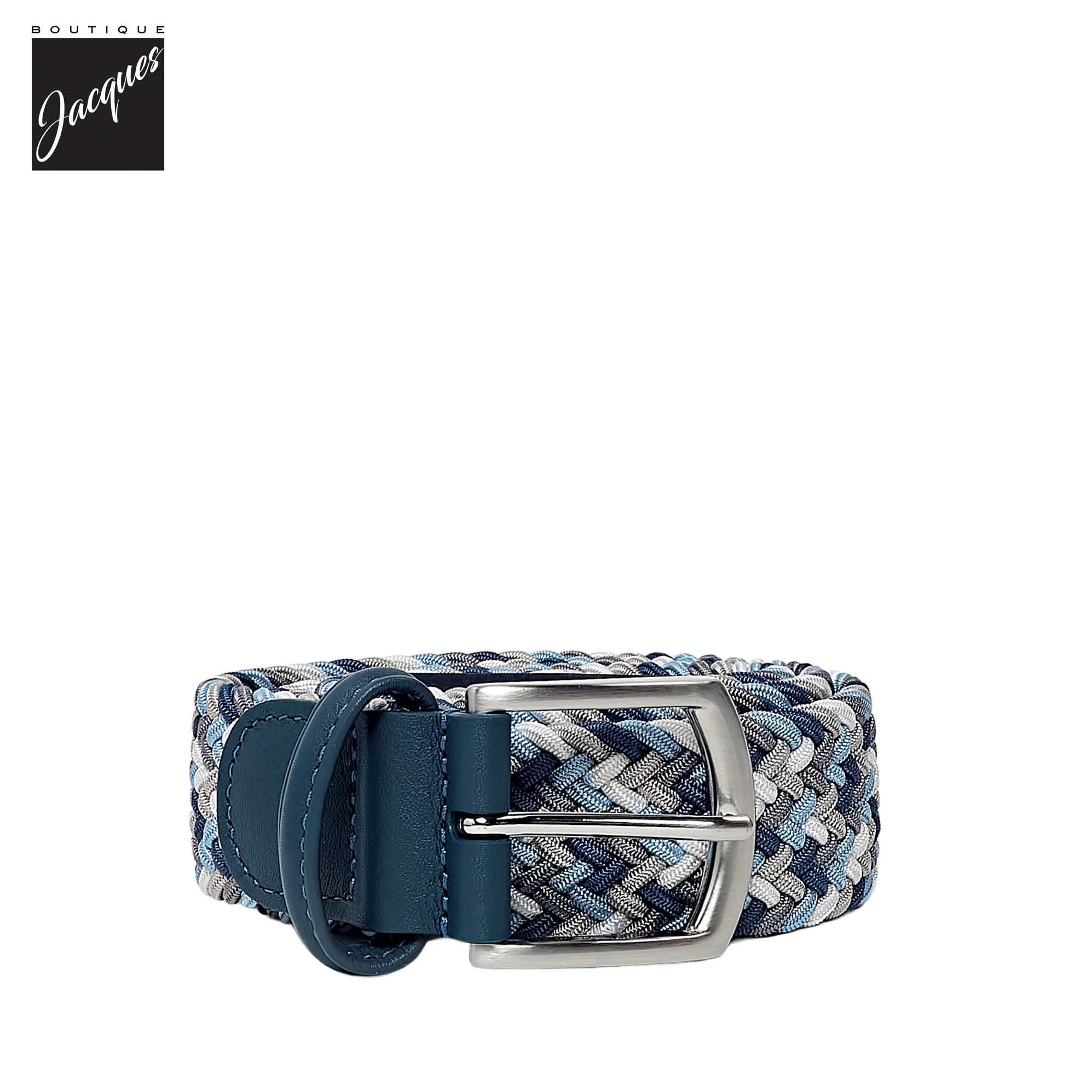 Light Blue Multicolour Woven Elastic Belt - Anderson's