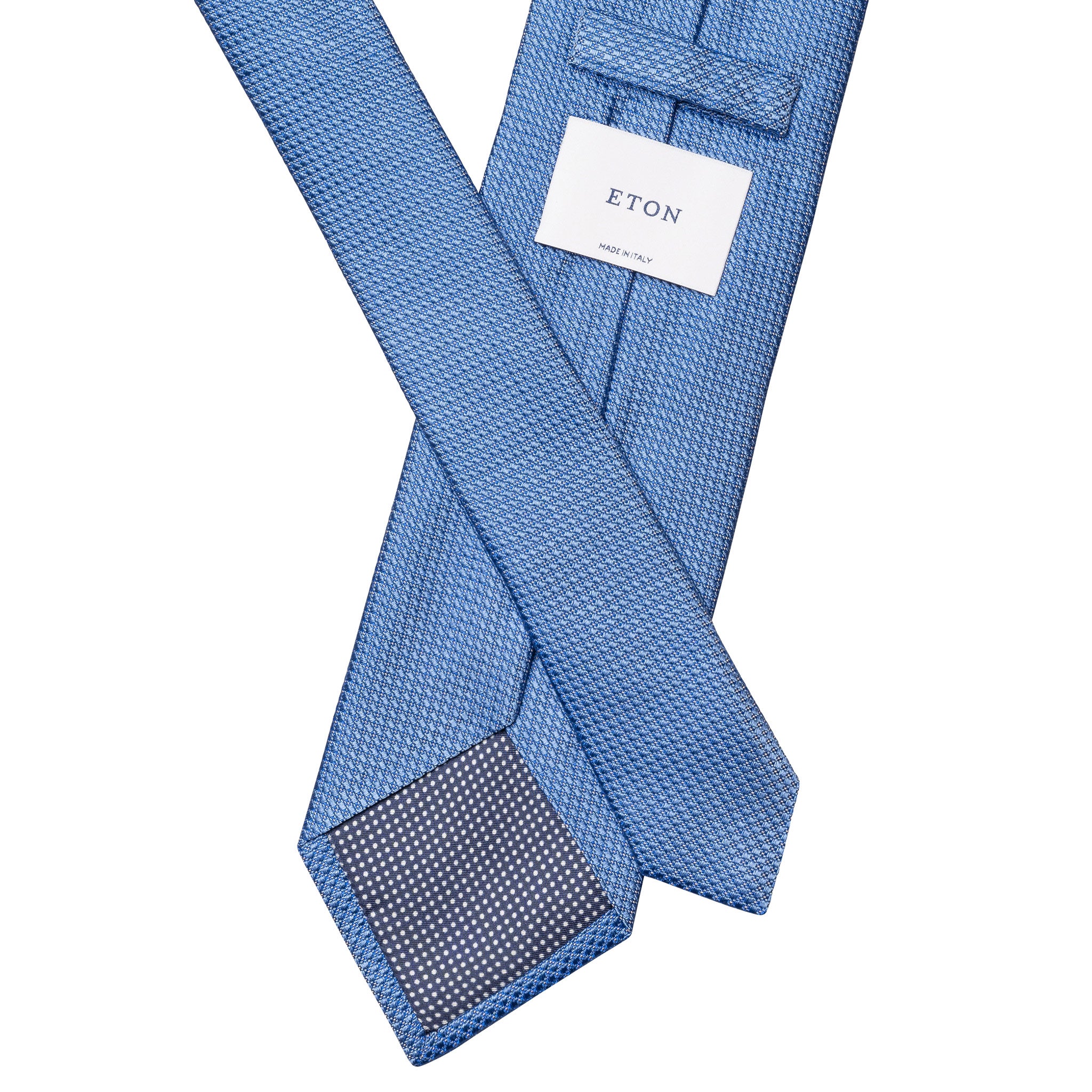 Light Blue Pin Dot Woven Silk Tie - ETON - Image 3