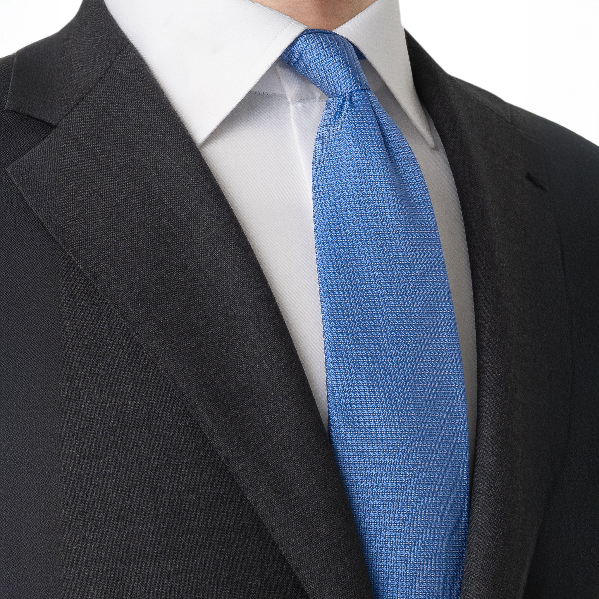 Light Blue Pin Dot Woven Silk Tie - ETON - Image 5