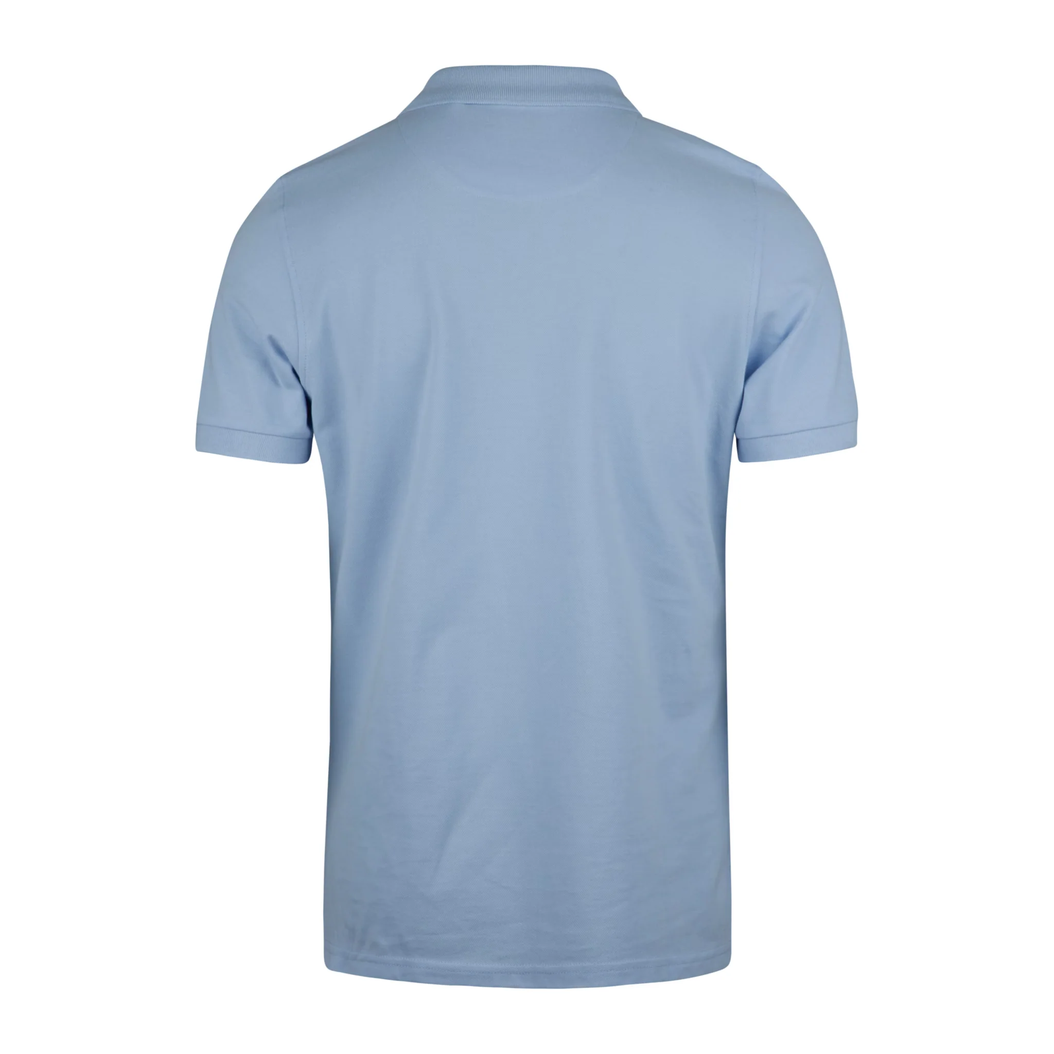 Light Blue Piqué Cotton Short Sleeve Polo Shirt - Stenströms - Image 2