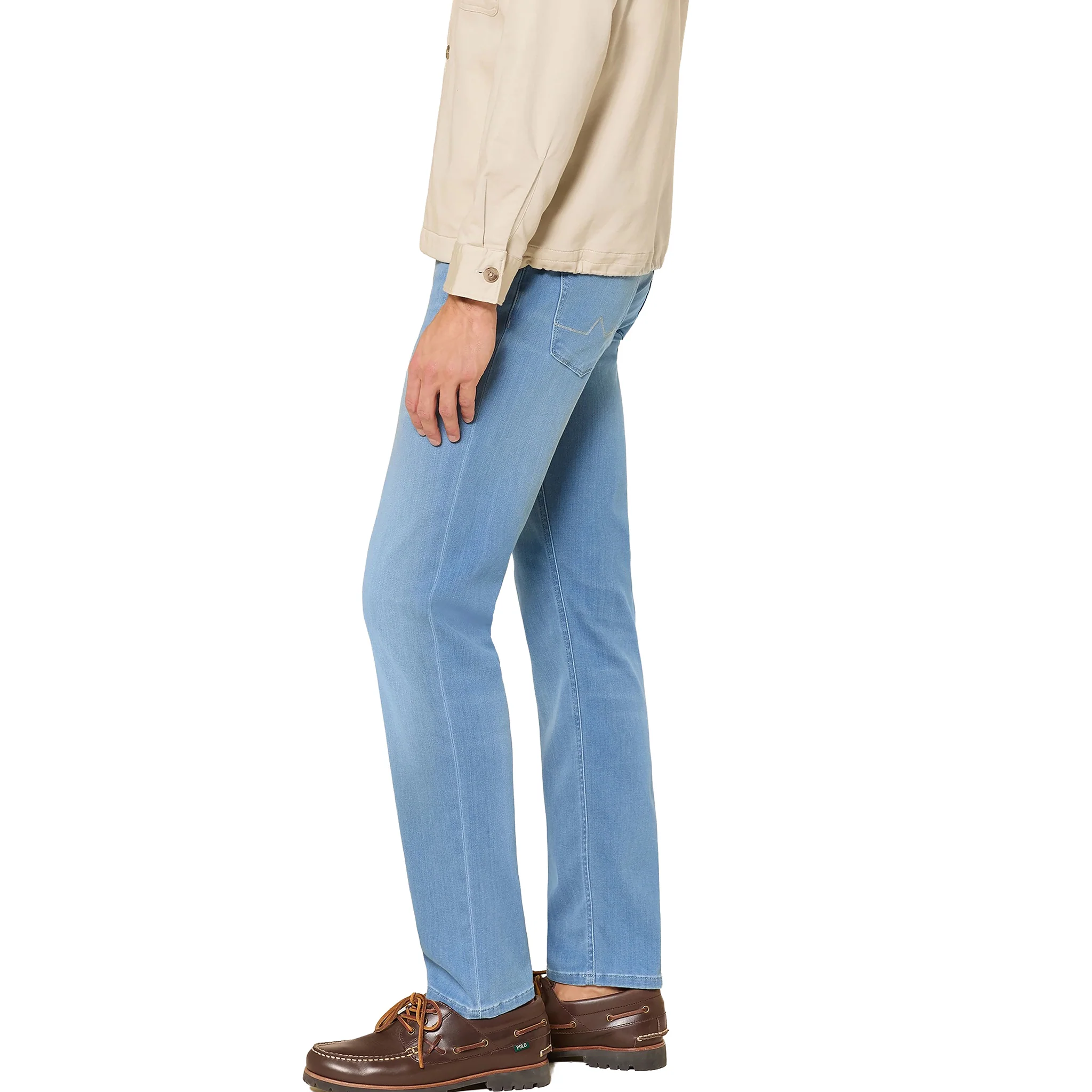 Light Blue Premium Pipe Regular Fit Soft Ultralight Denim - ALBERTO - Image 2