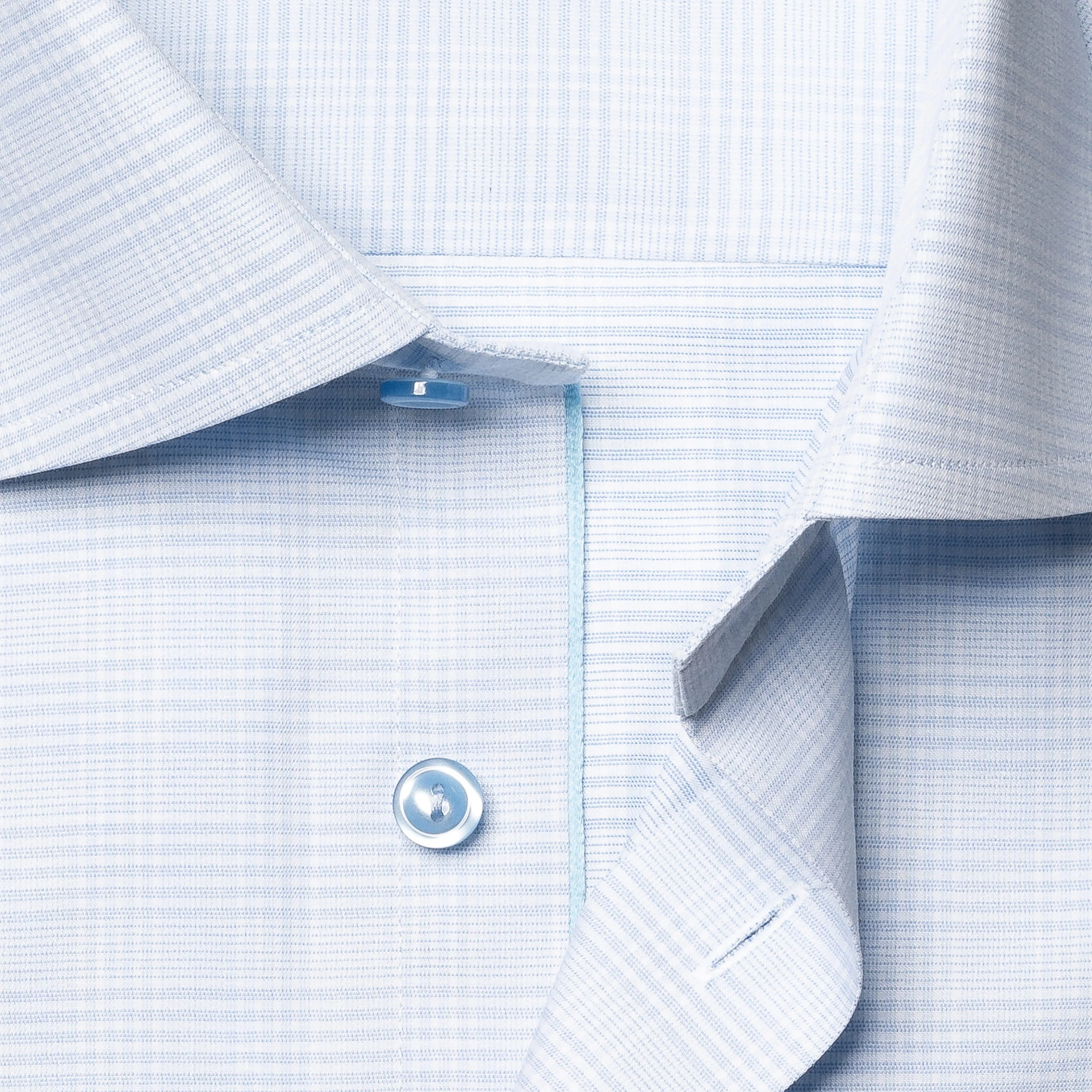 Light Blue Prince of Wales Check Signature Twill Contemporary Fit Shirt - ETON - Image 7