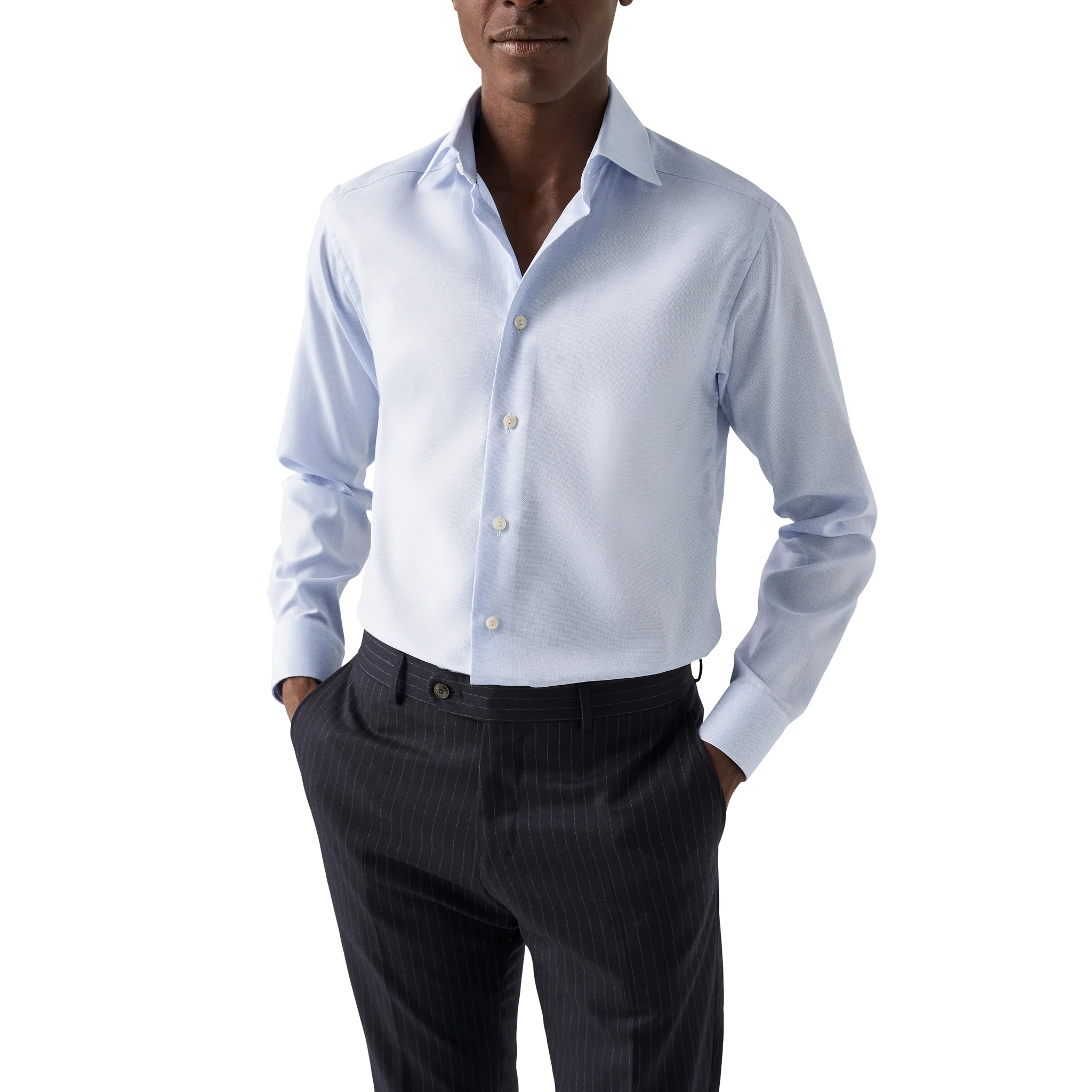 Light Blue Royal Dobby Contemporary Fit Shirt - ETON - Image 6