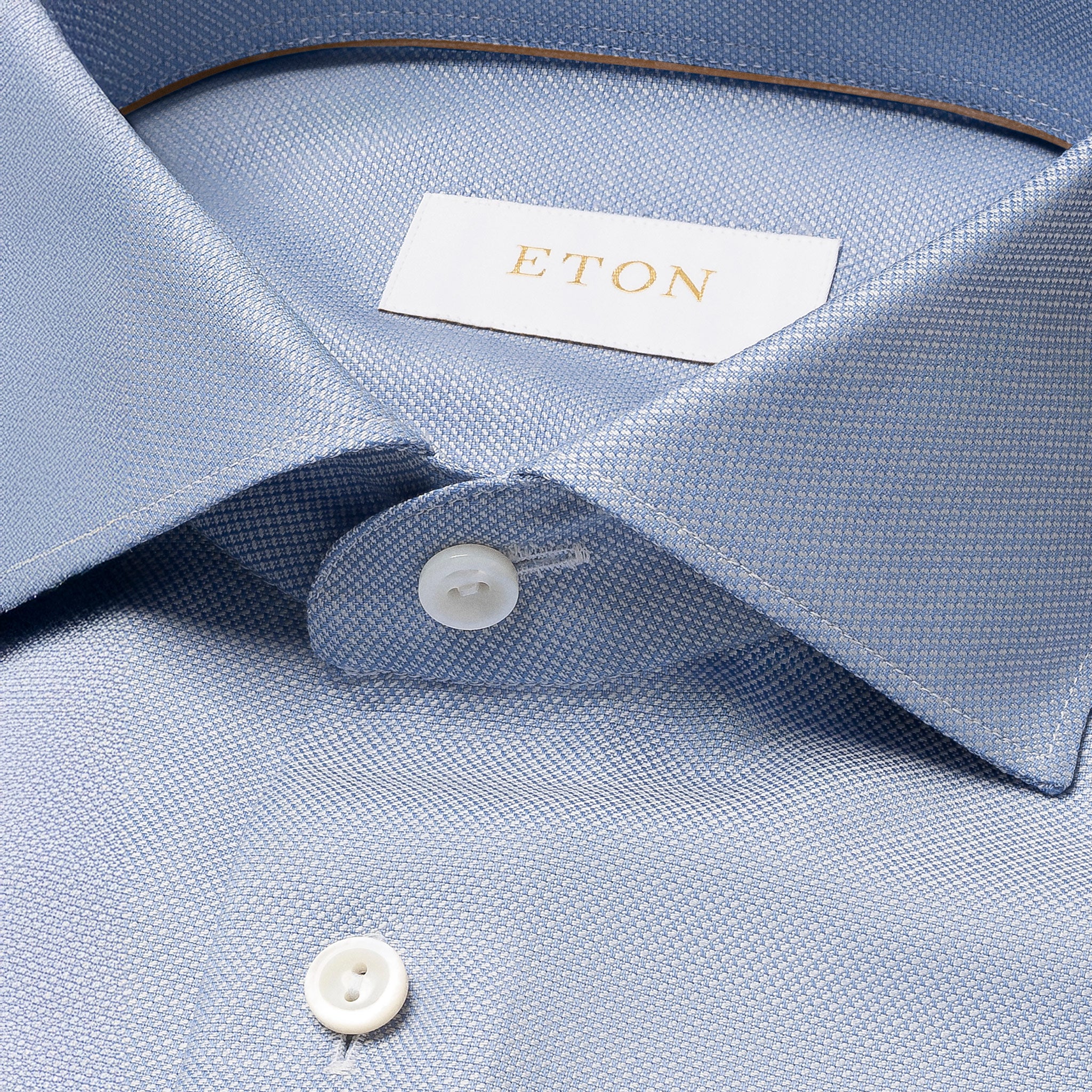 Light Blue Royal Oxford Merino Wool Slim Fit Shirt - ETON - Image 2