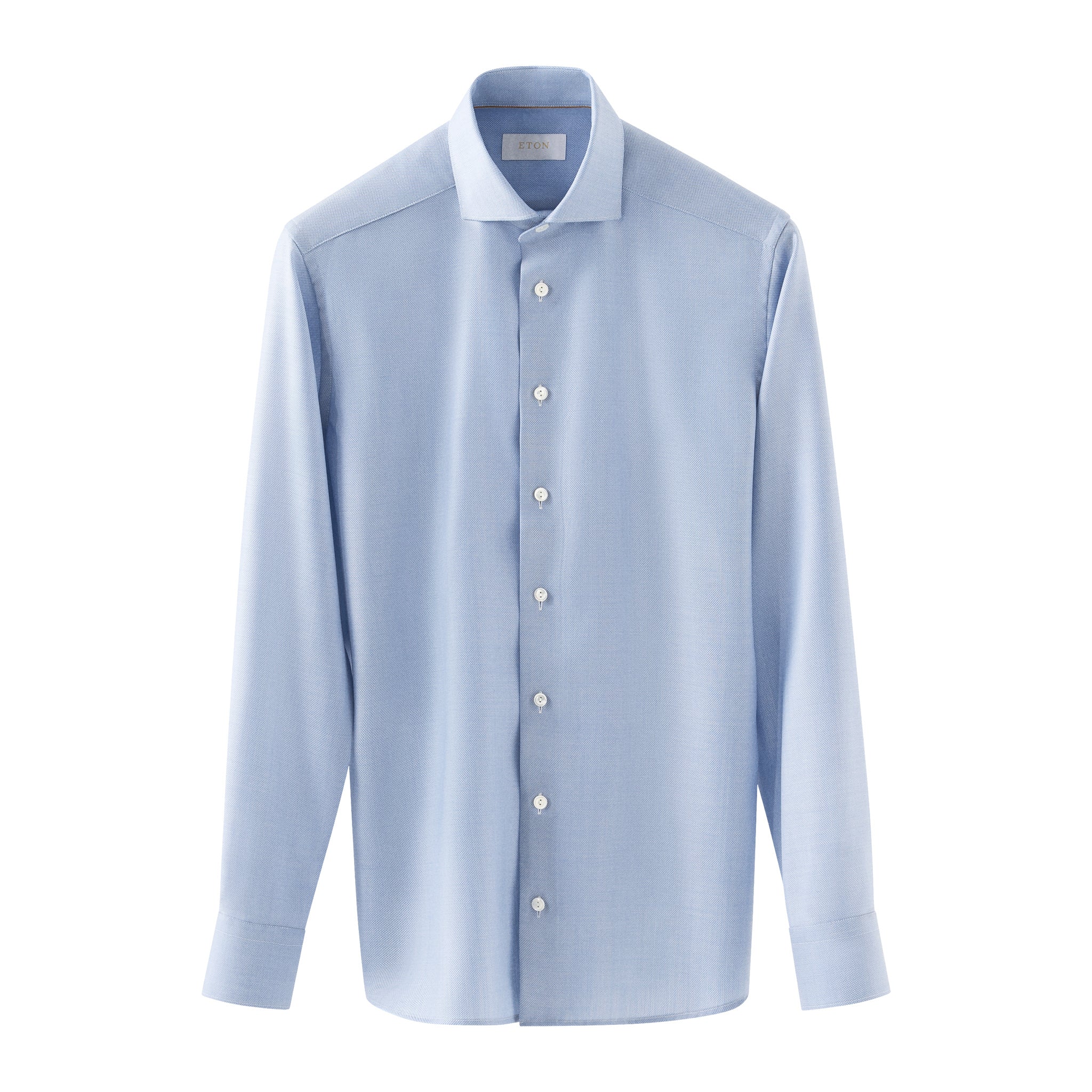 Light Blue Royal Oxford Merino Wool Slim Fit Shirt - ETON - Image 3