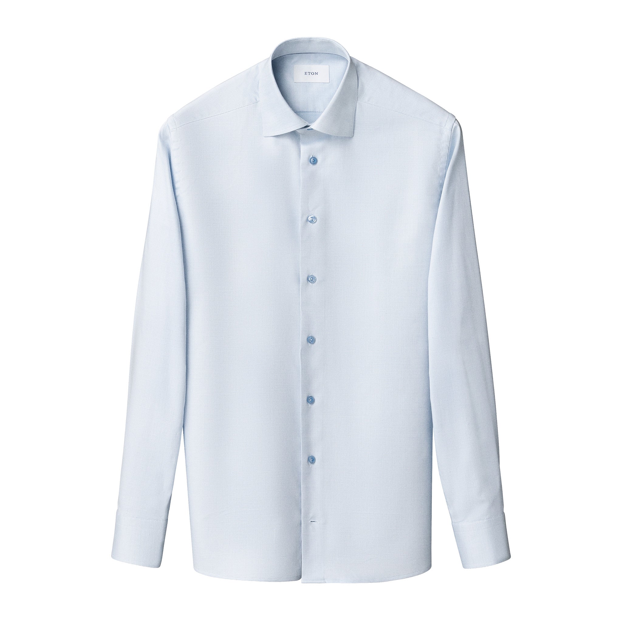 Light Blue Semi-Solid Cotton-Tencel Lyocell Contemporary Fit Shirt - ETON - Image 2