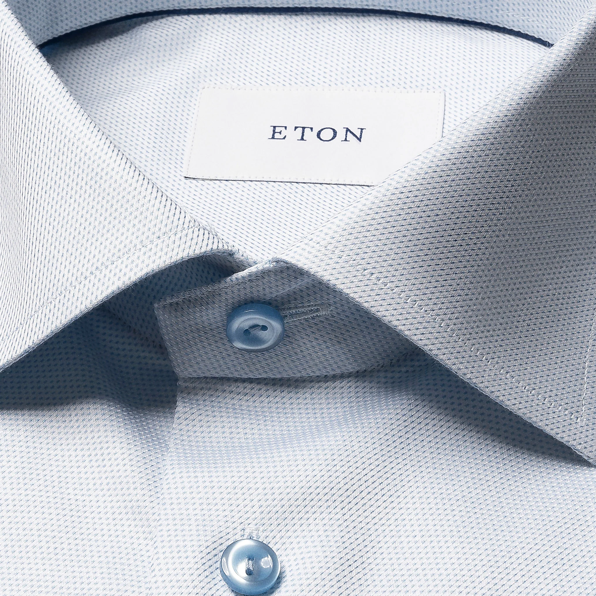 Light Blue Semi-Solid Cotton-Tencel Lyocell Contemporary Fit Shirt - ETON - Image 3