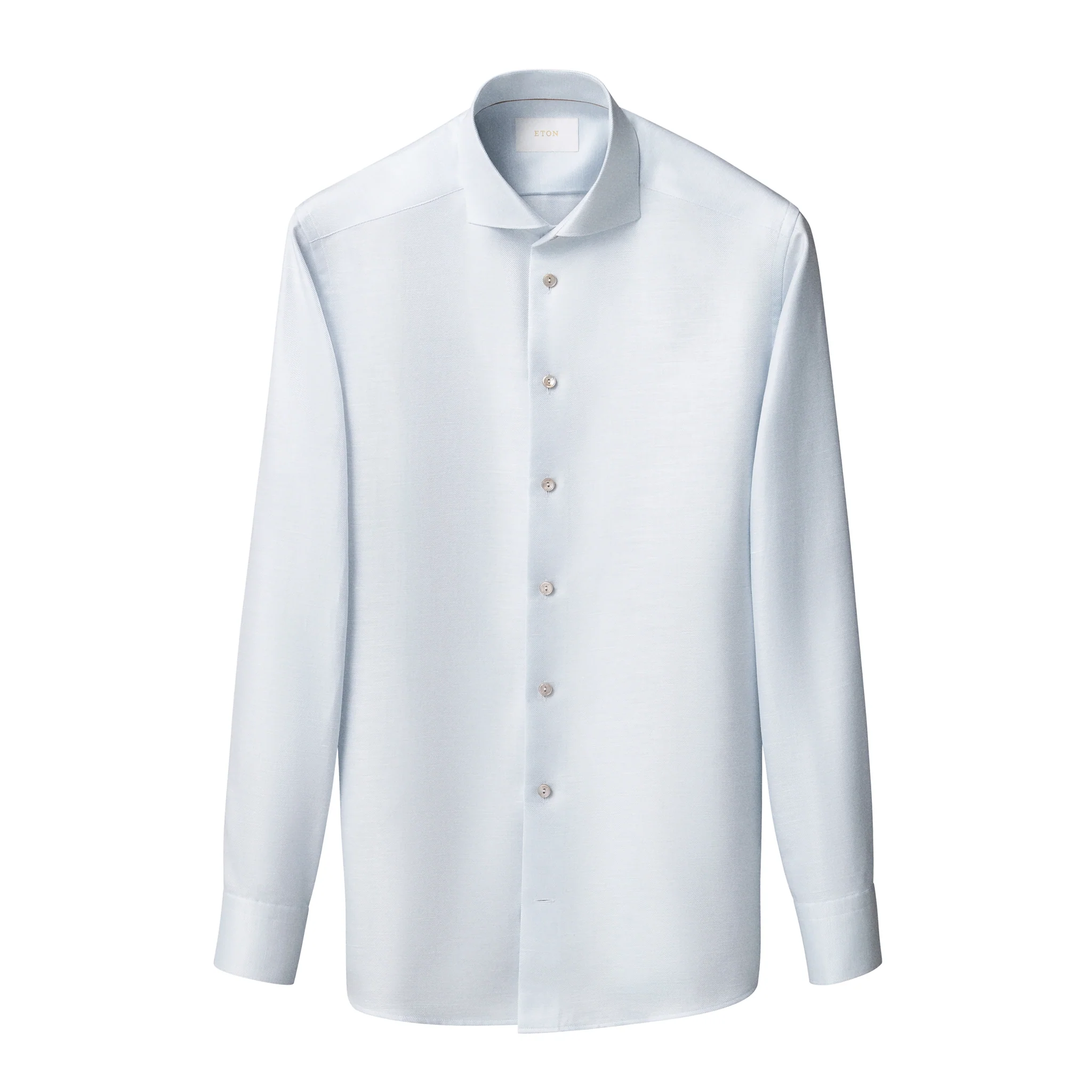 Light Blue Semi-Solid Elevated Cotton/Linen Slim Fit Shirt - ETON - Image 10