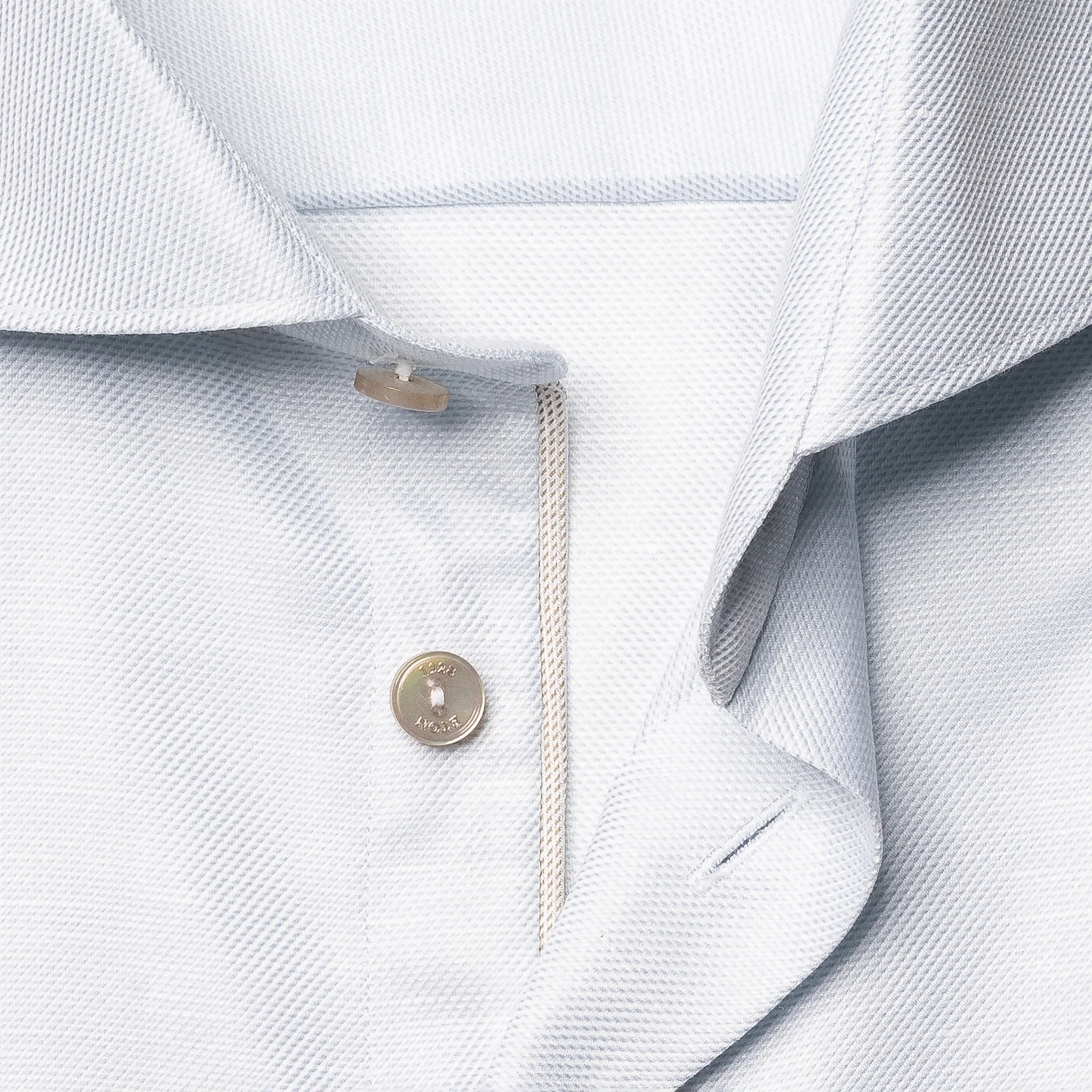 Light Blue Semi-Solid Elevated Cotton/Linen Slim Fit Shirt - ETON - Image 4