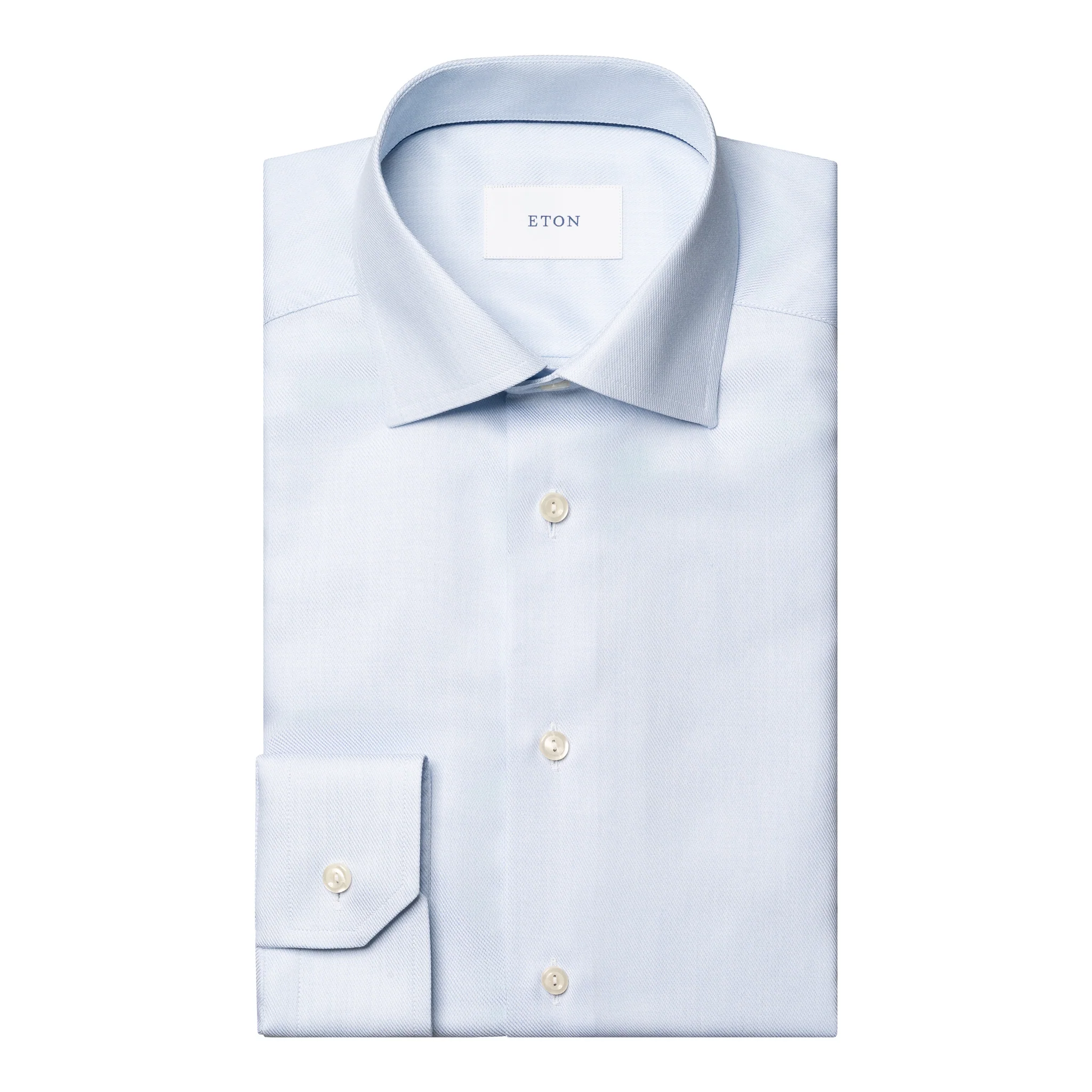 Light Blue Semi-Solid Fine Twill Slim Fit Shirt - ETON
