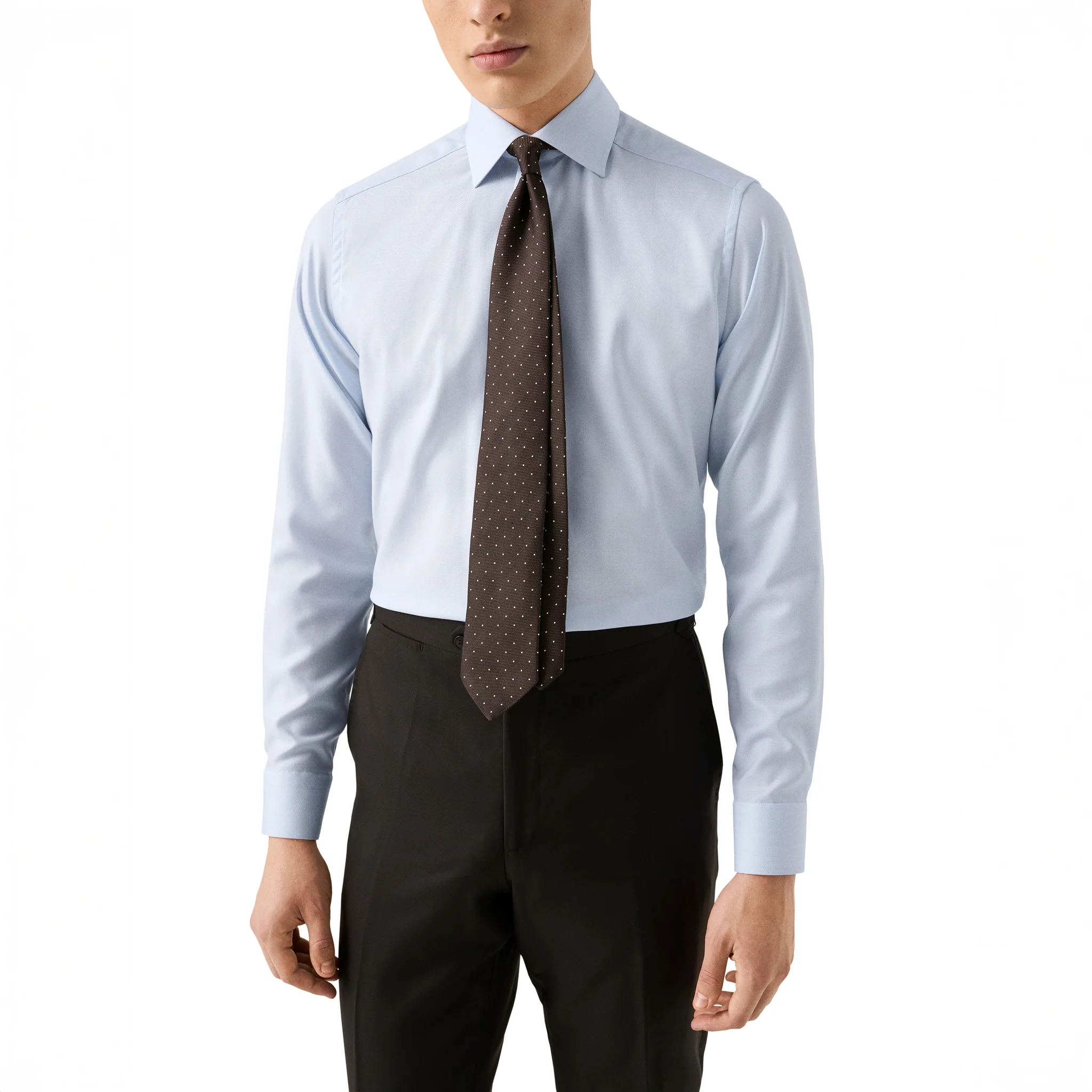 Light Blue Semi-Solid Fine Twill Slim Fit Shirt - ETON - Image 10
