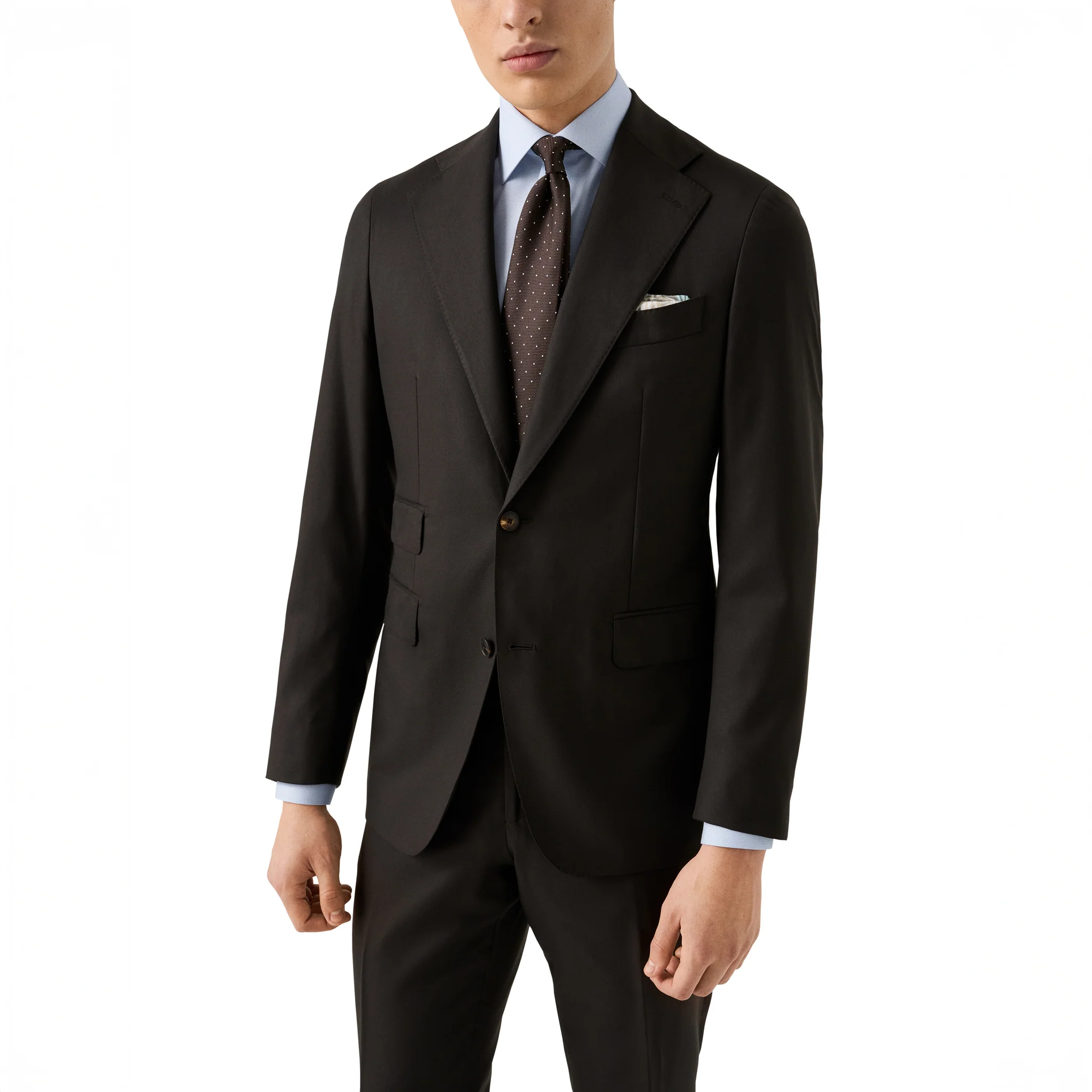 Light Blue Semi-Solid Fine Twill Slim Fit Shirt - ETON - Image 11