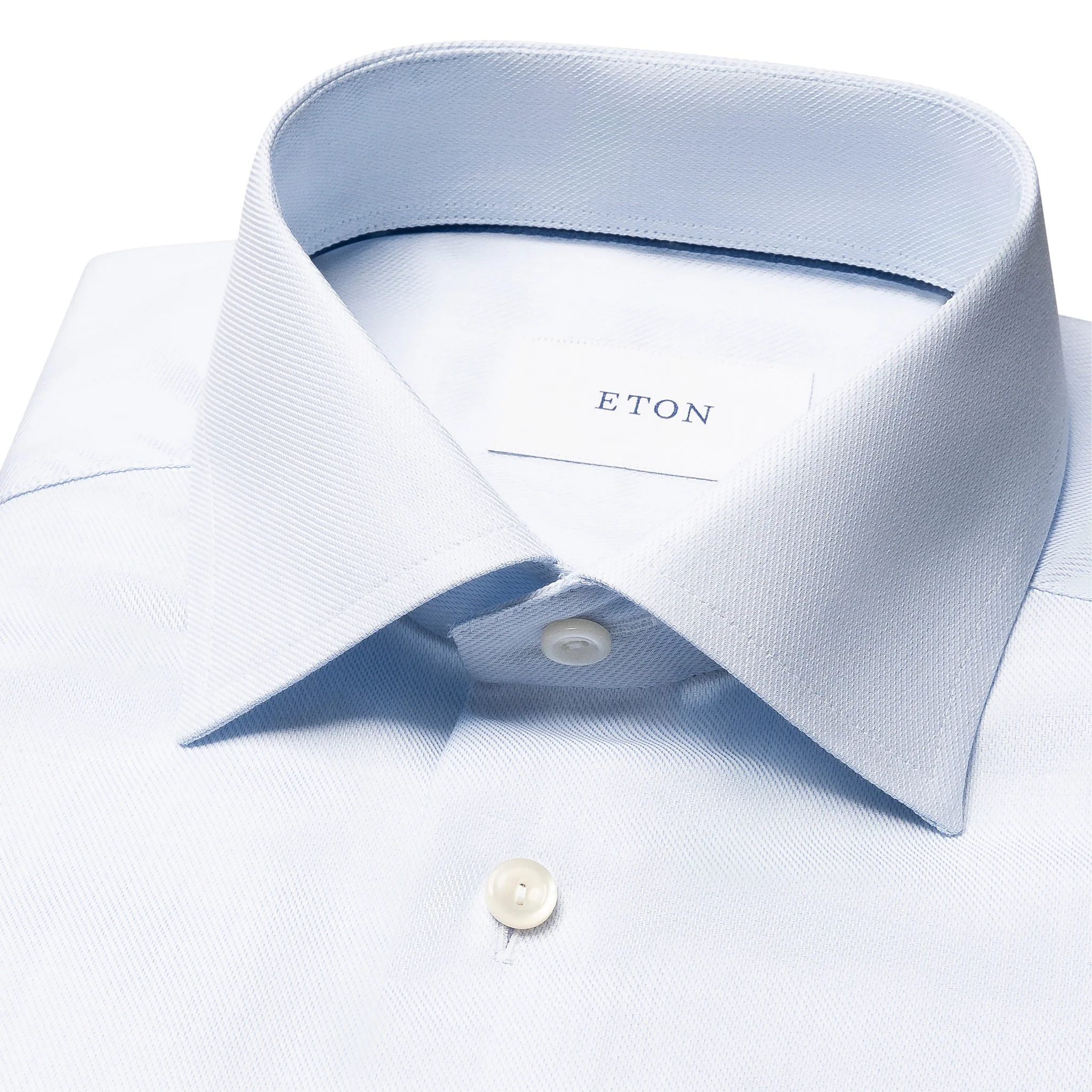 Light Blue Semi-Solid Fine Twill Slim Fit Shirt - ETON - Image 2