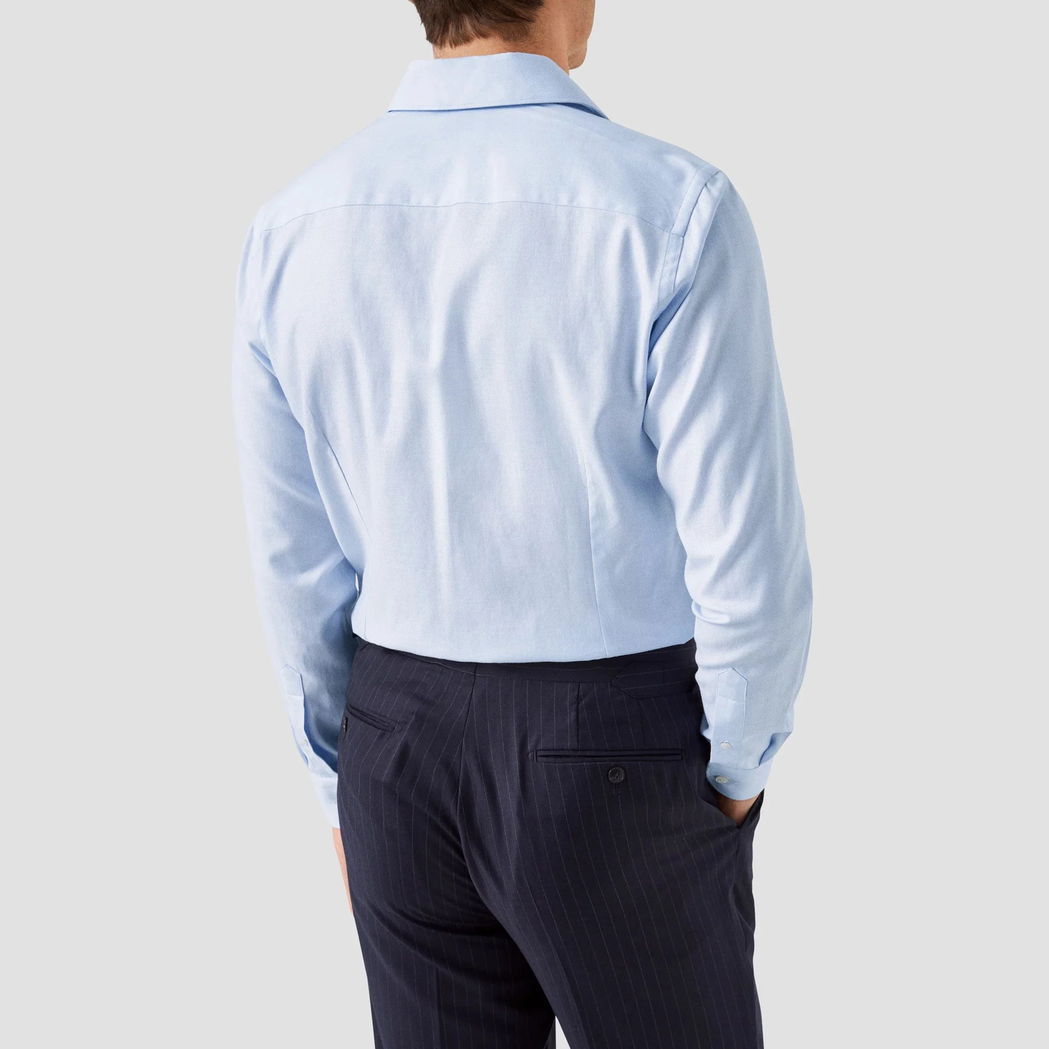 Light Blue Semi-Solid Fine Twill Slim Fit Shirt - ETON - Image 6