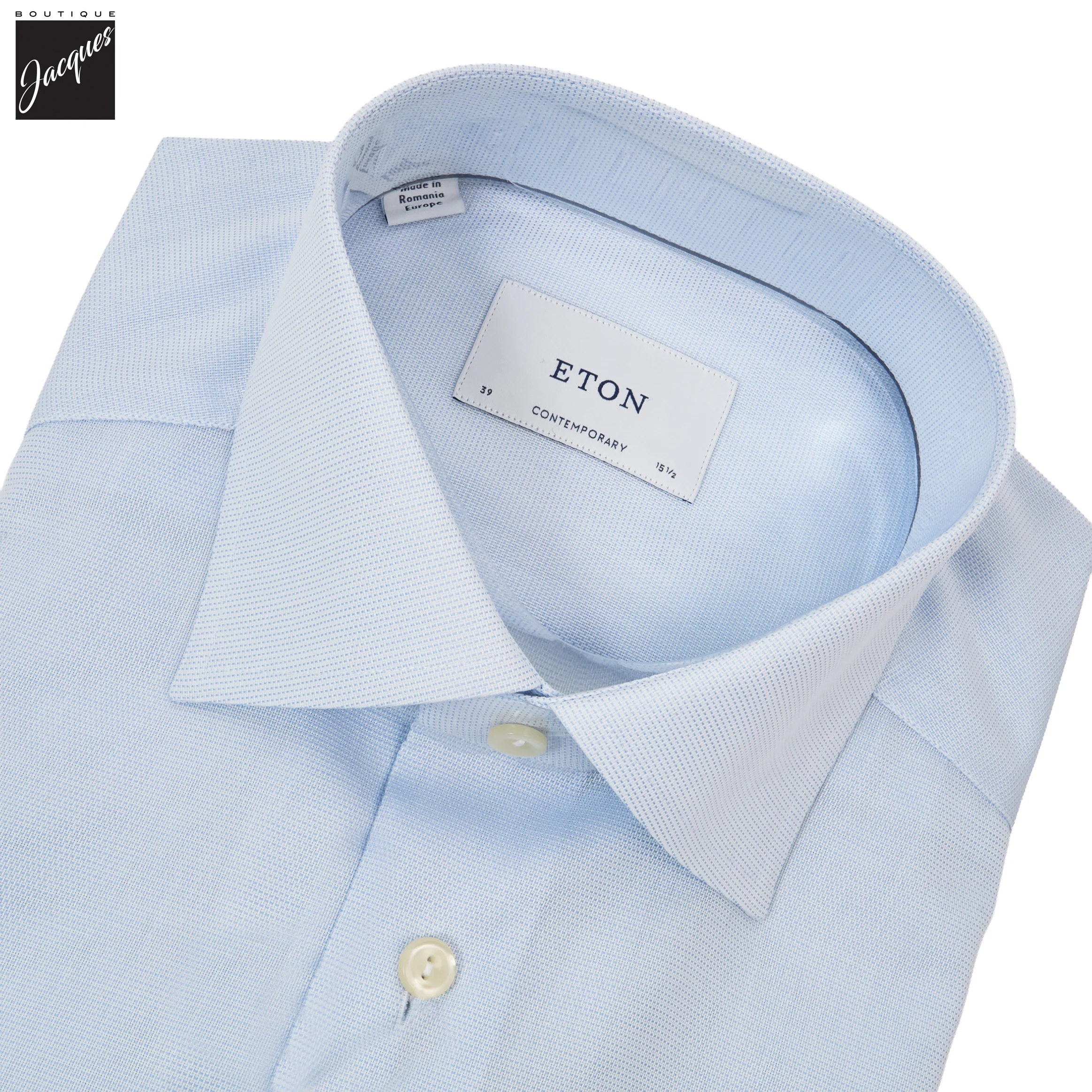 Light Blue Semi Solid Signature Twill Contemporary Fit Shirt - ETON - Image 2