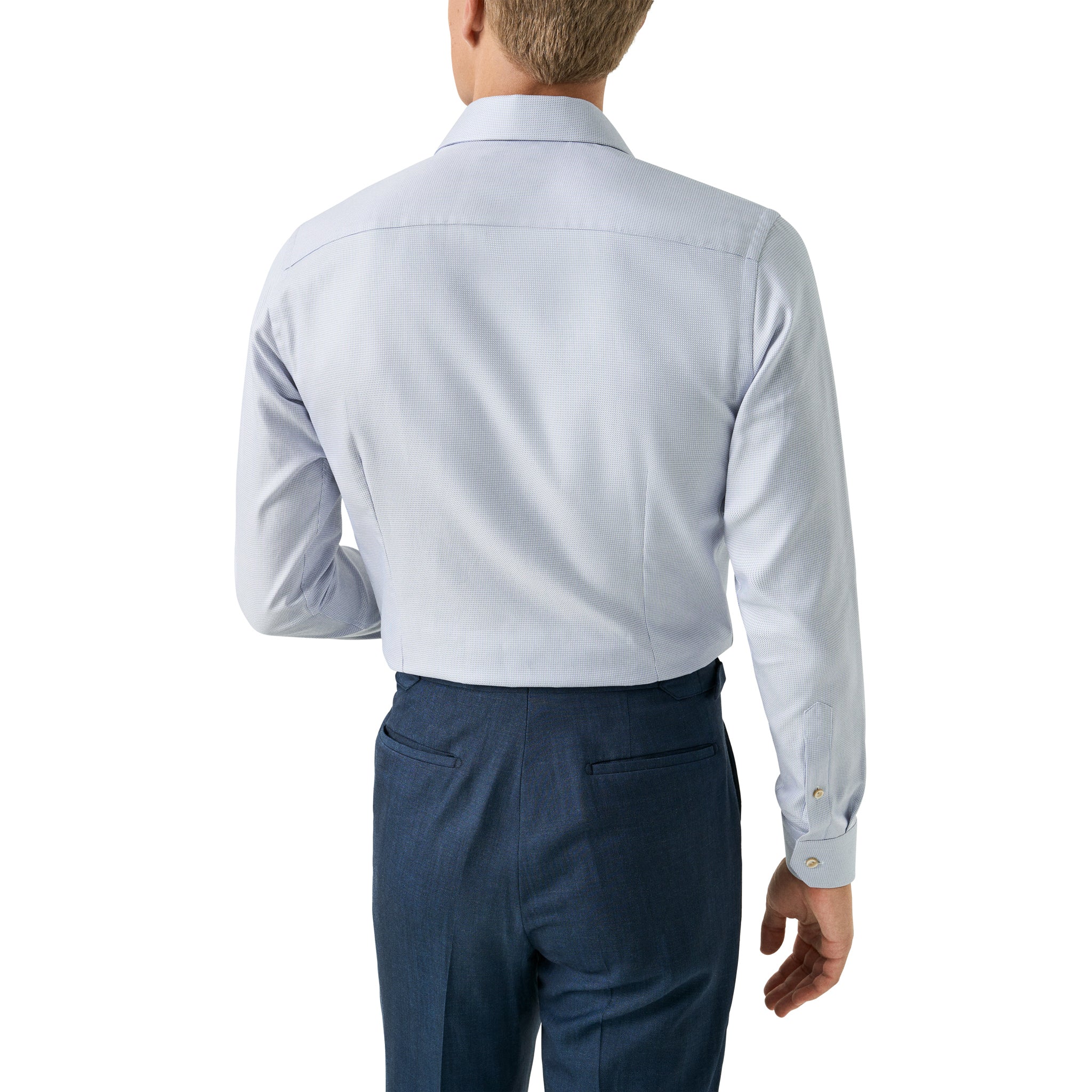Light Blue Semi Solid Signature Twill Contemporary Fit Shirt - ETON - Image 4