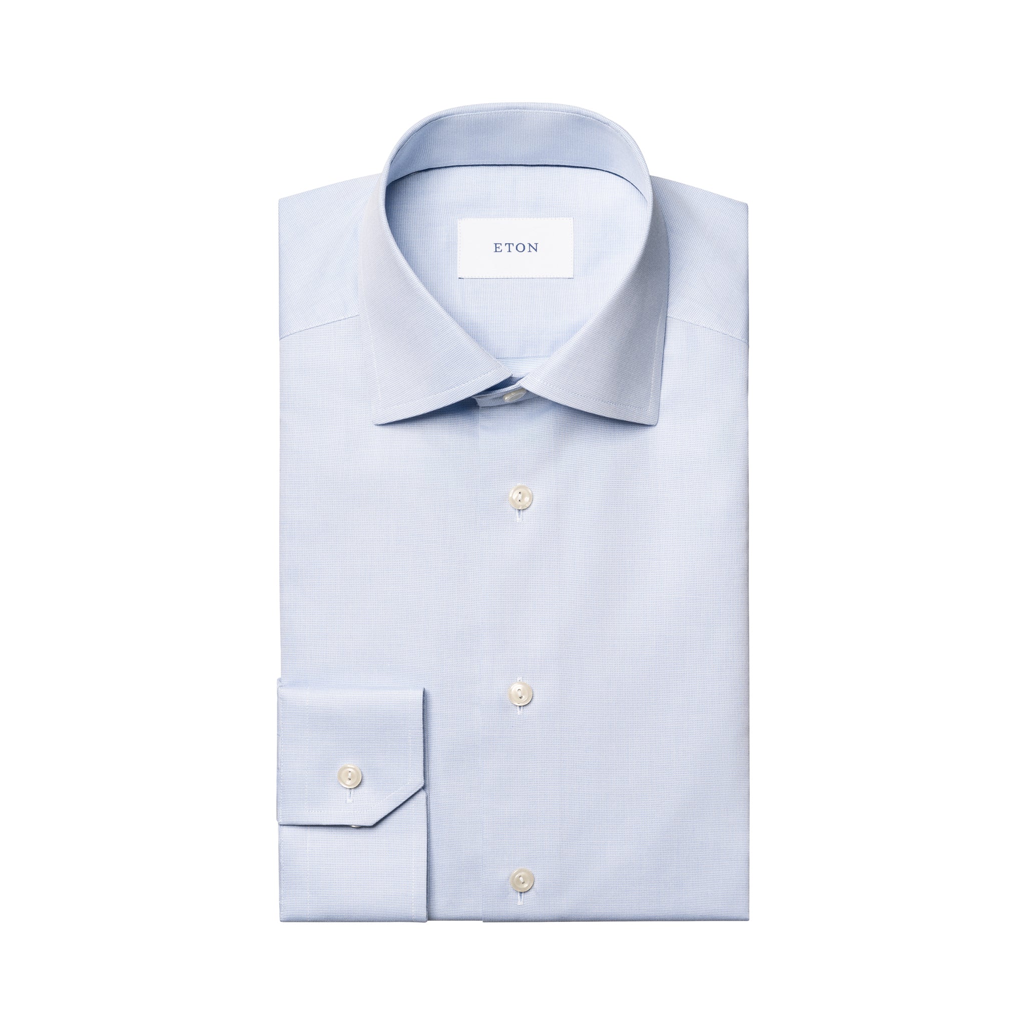 Light Blue Semi Solid Signature Twill Slim Fit Shirt - ETON