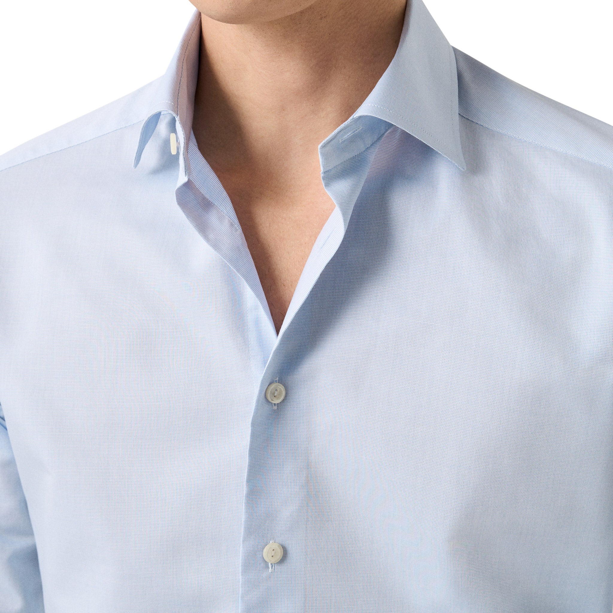 Light Blue Semi Solid Signature Twill Slim Fit Shirt - ETON - Image 3