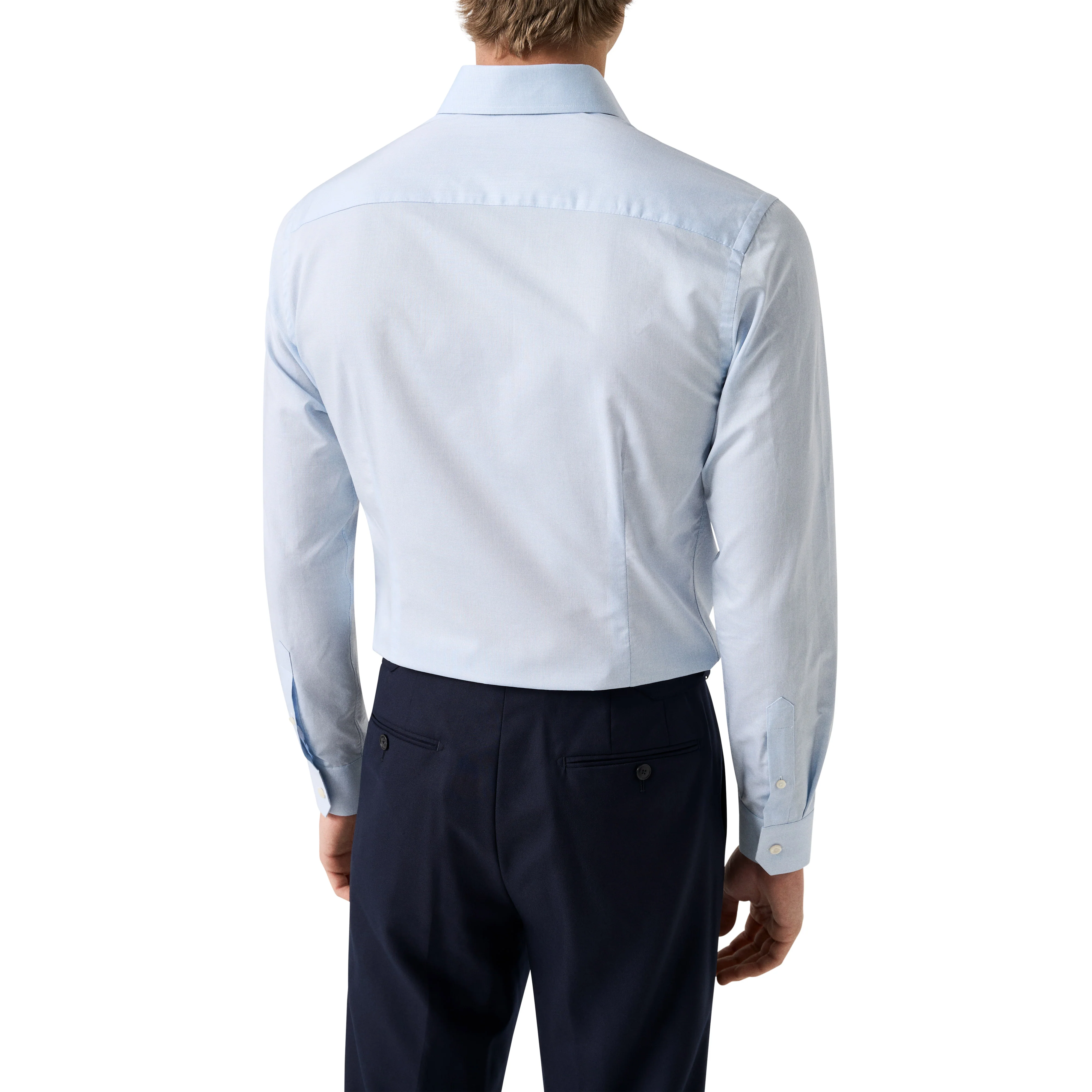 Light Blue Semi Solid Signature Twill Slim Fit Shirt - ETON - Image 4