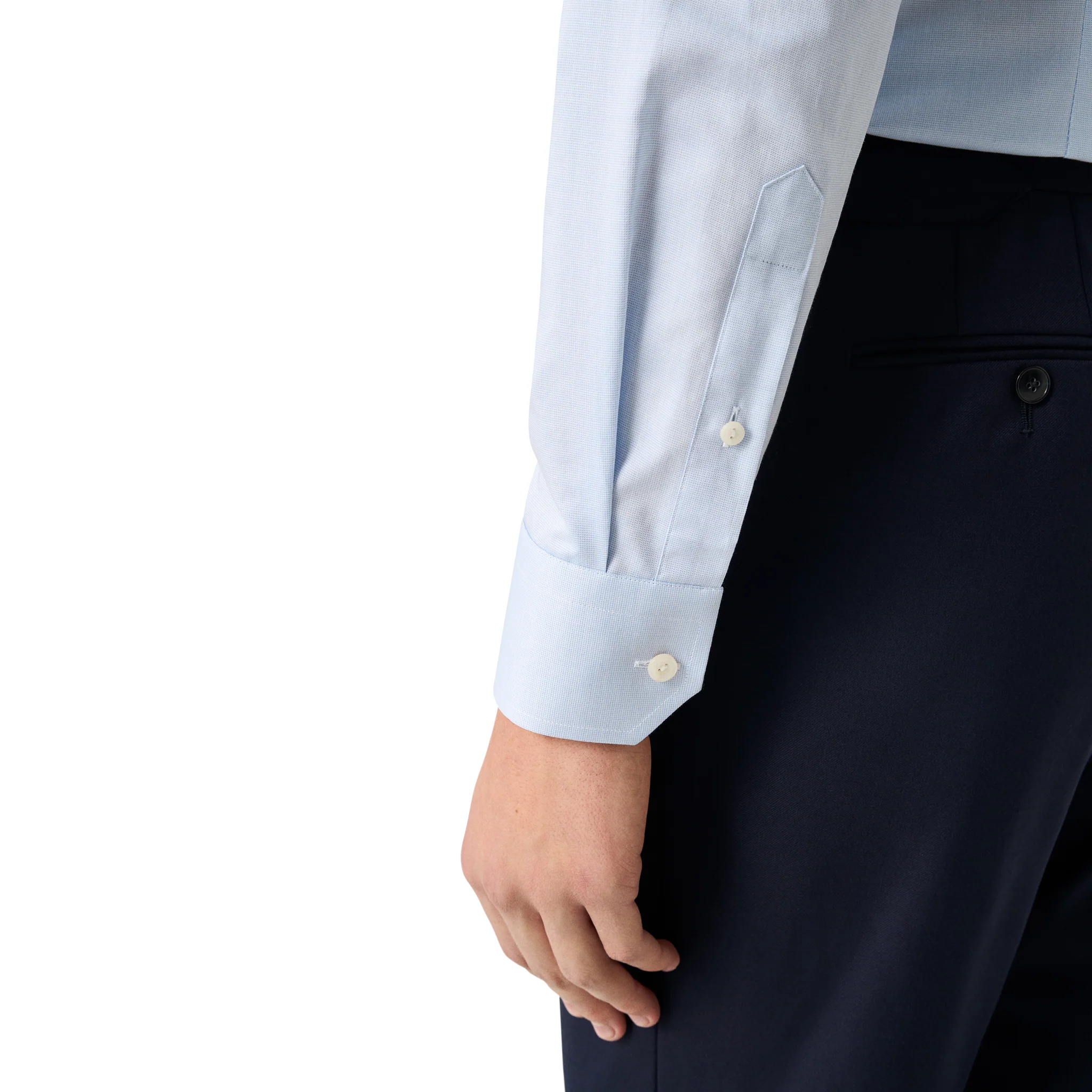 Light Blue Semi Solid Signature Twill Slim Fit Shirt - ETON - Image 5