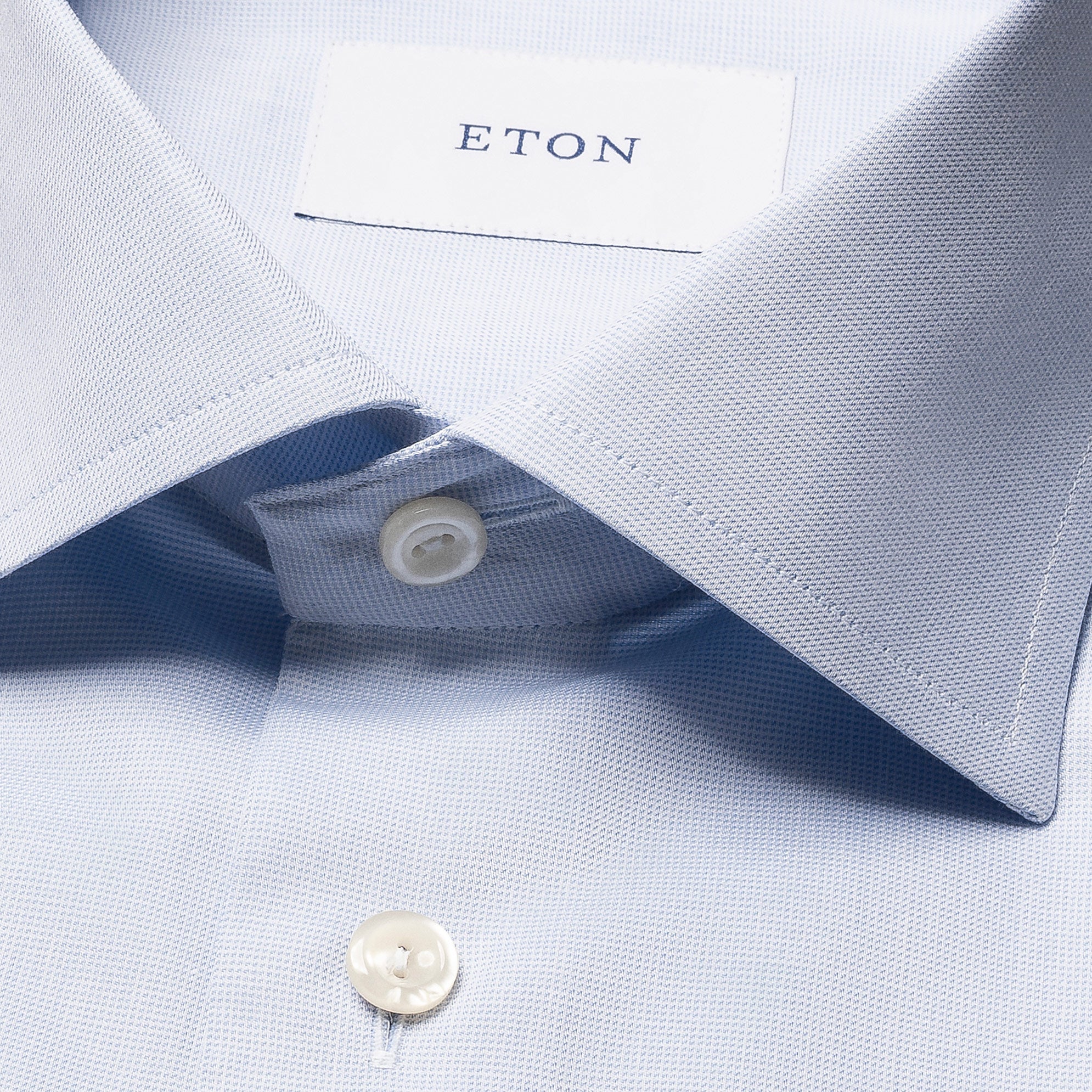 Light Blue Semi Solid Signature Twill Slim Fit Shirt - ETON - Image 6