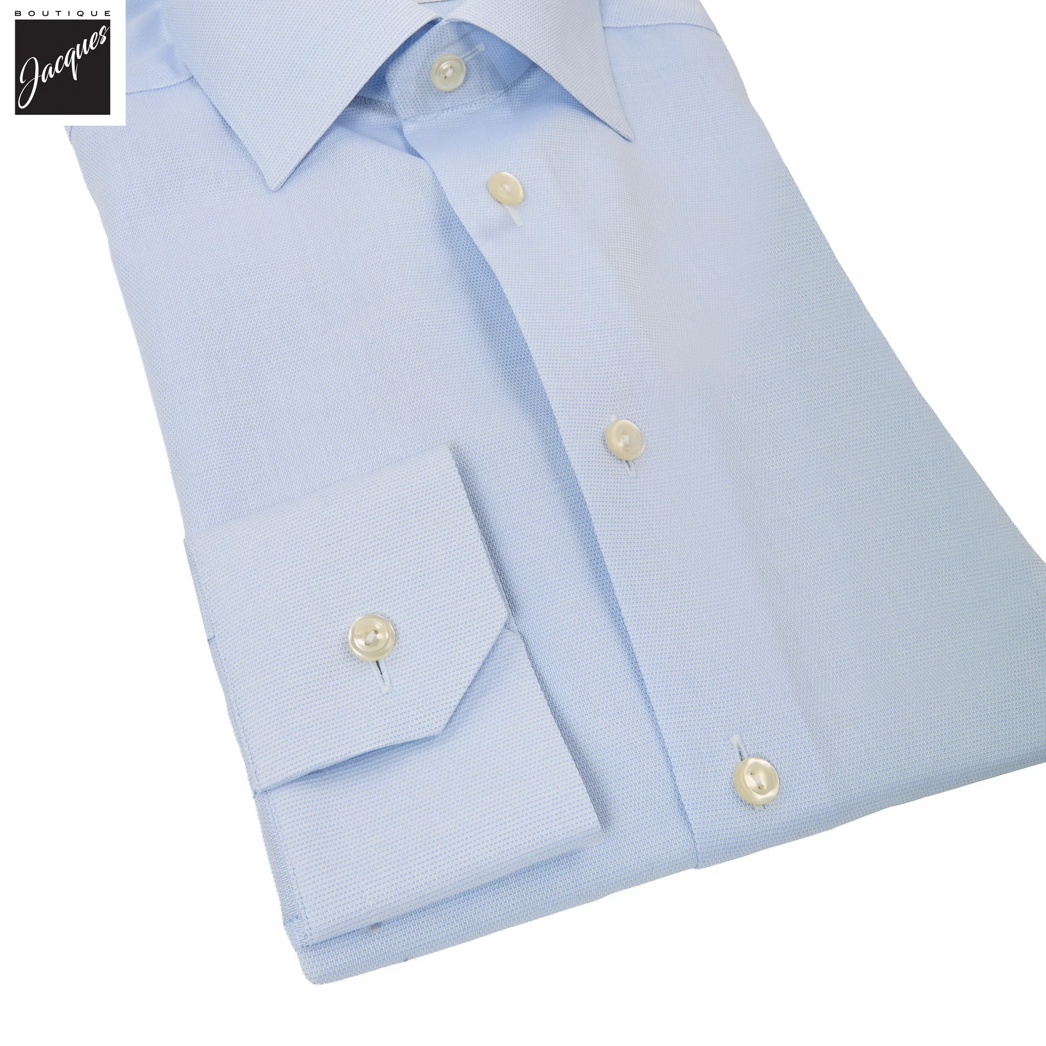 Light Blue Semi Solid Signature Twill Slim Fit Shirt - ETON - Image 3