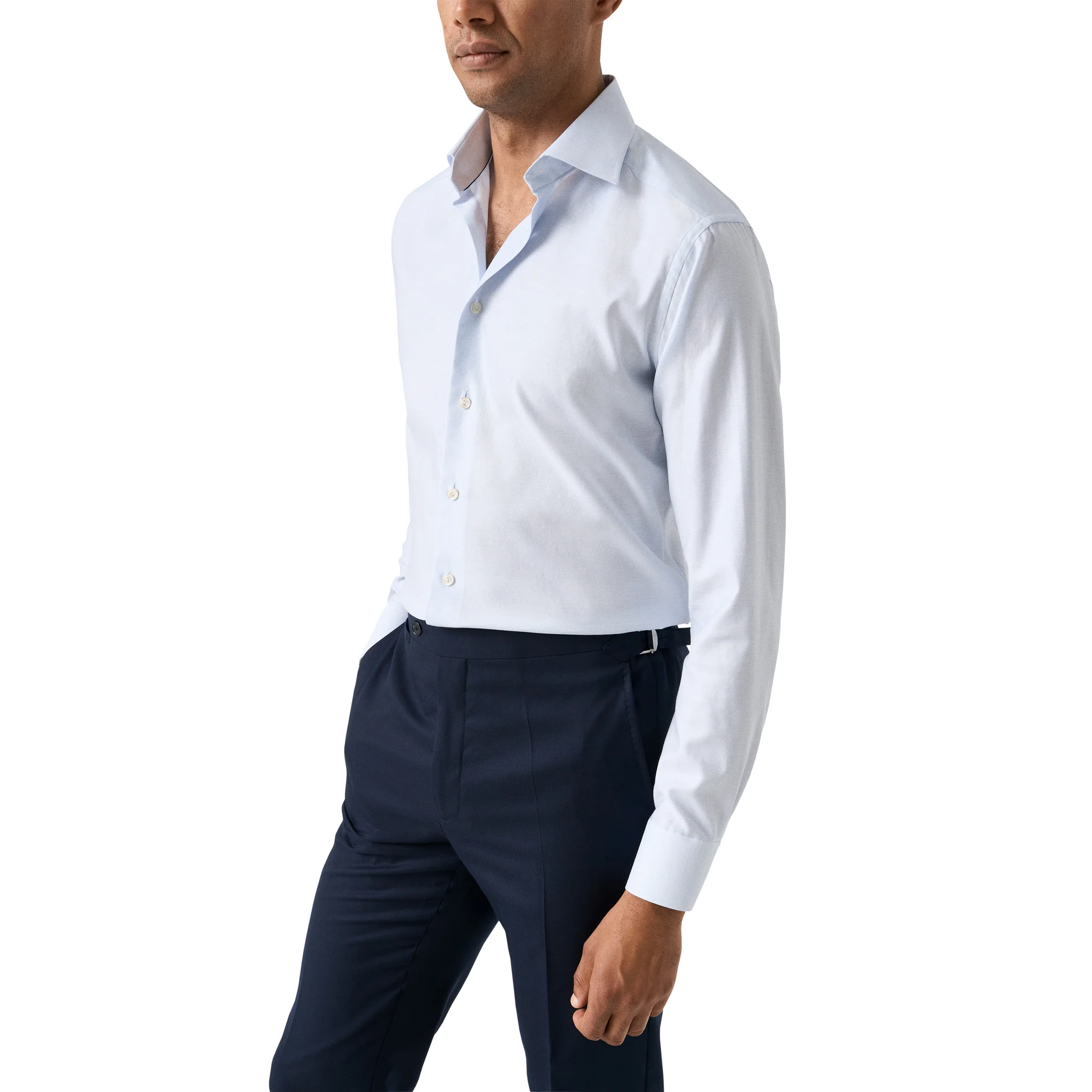 Light Blue Semi-Solid Twill Slim Fit Shirt - ETON - Image 3