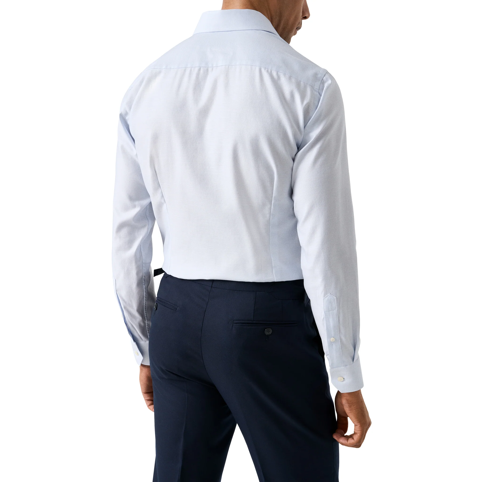 Light Blue Semi-Solid Twill Slim Fit Shirt - ETON - Image 4