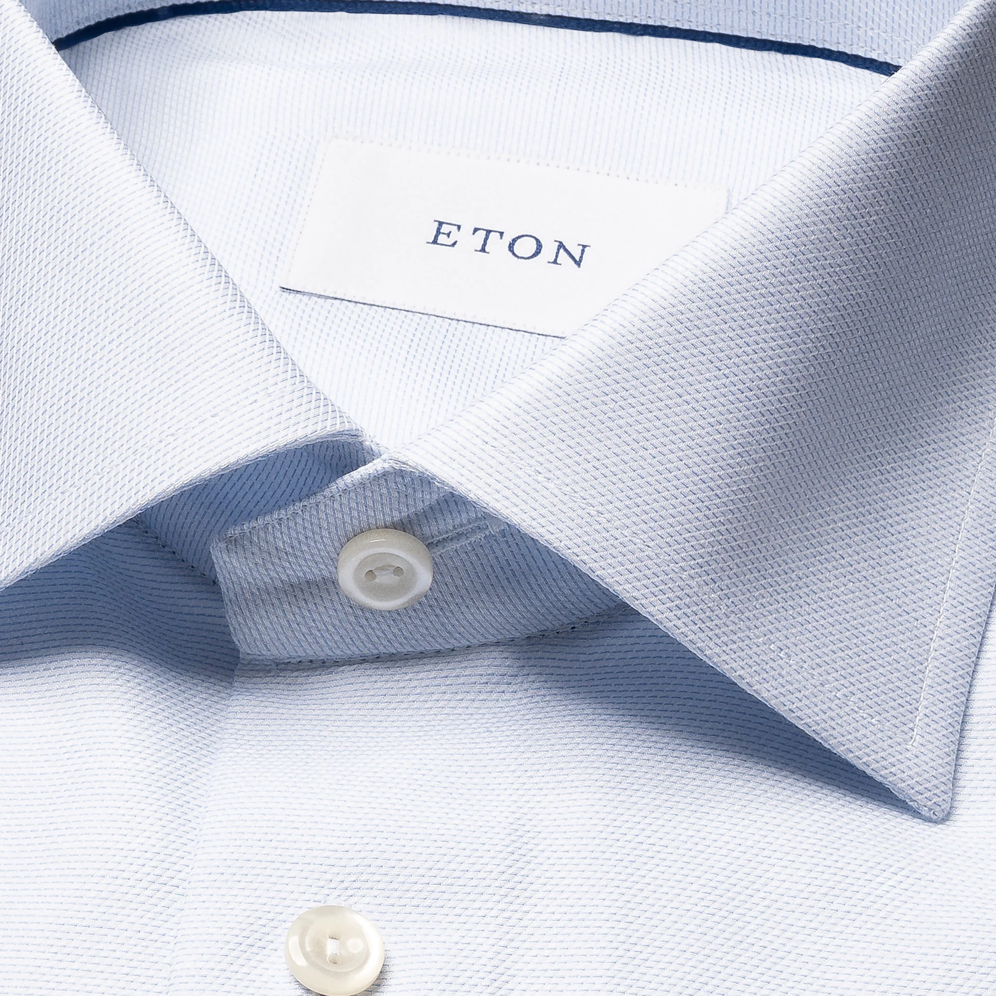 Light Blue Semi-Solid Twill Slim Fit Shirt - ETON - Image 7
