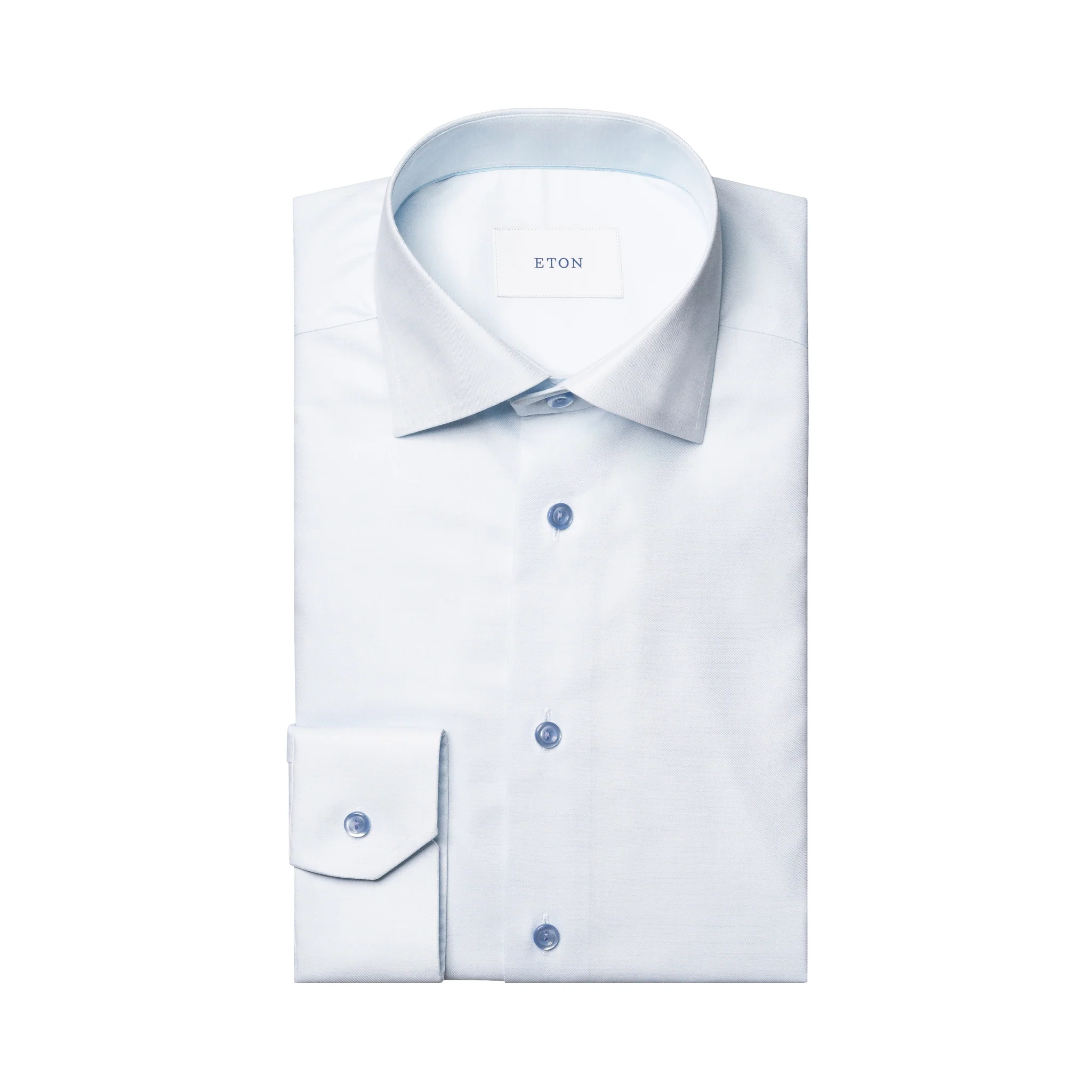 Light Blue Solid Cotton-Tencel Lyocell Contemporary Fit Shirt - ETON
