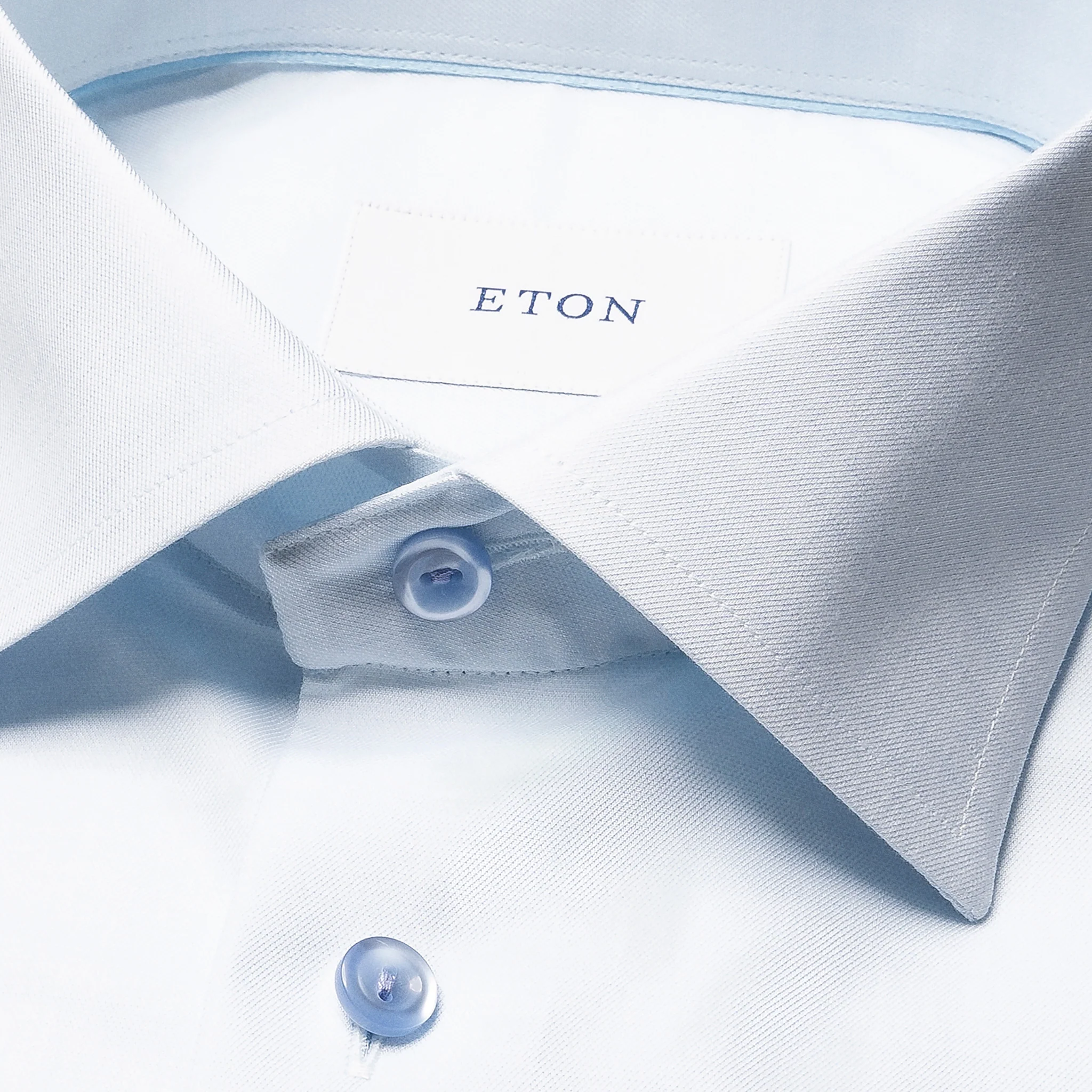 Light Blue Solid Cotton-Tencel Lyocell Contemporary Fit Shirt - ETON - Image 3