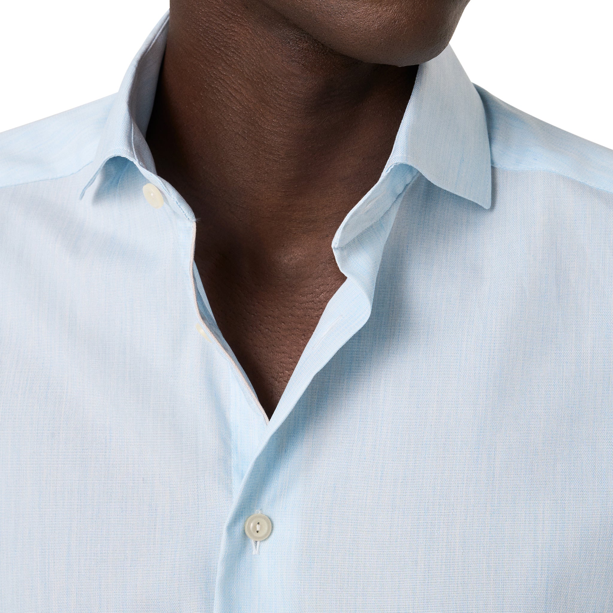 Light Blue Solid Signature Twill Contemporary Fit Shirt - ETON - Image 4